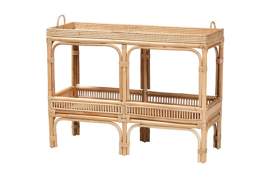 bali & pari Lombok Modern Bohemian Rattan Console Table