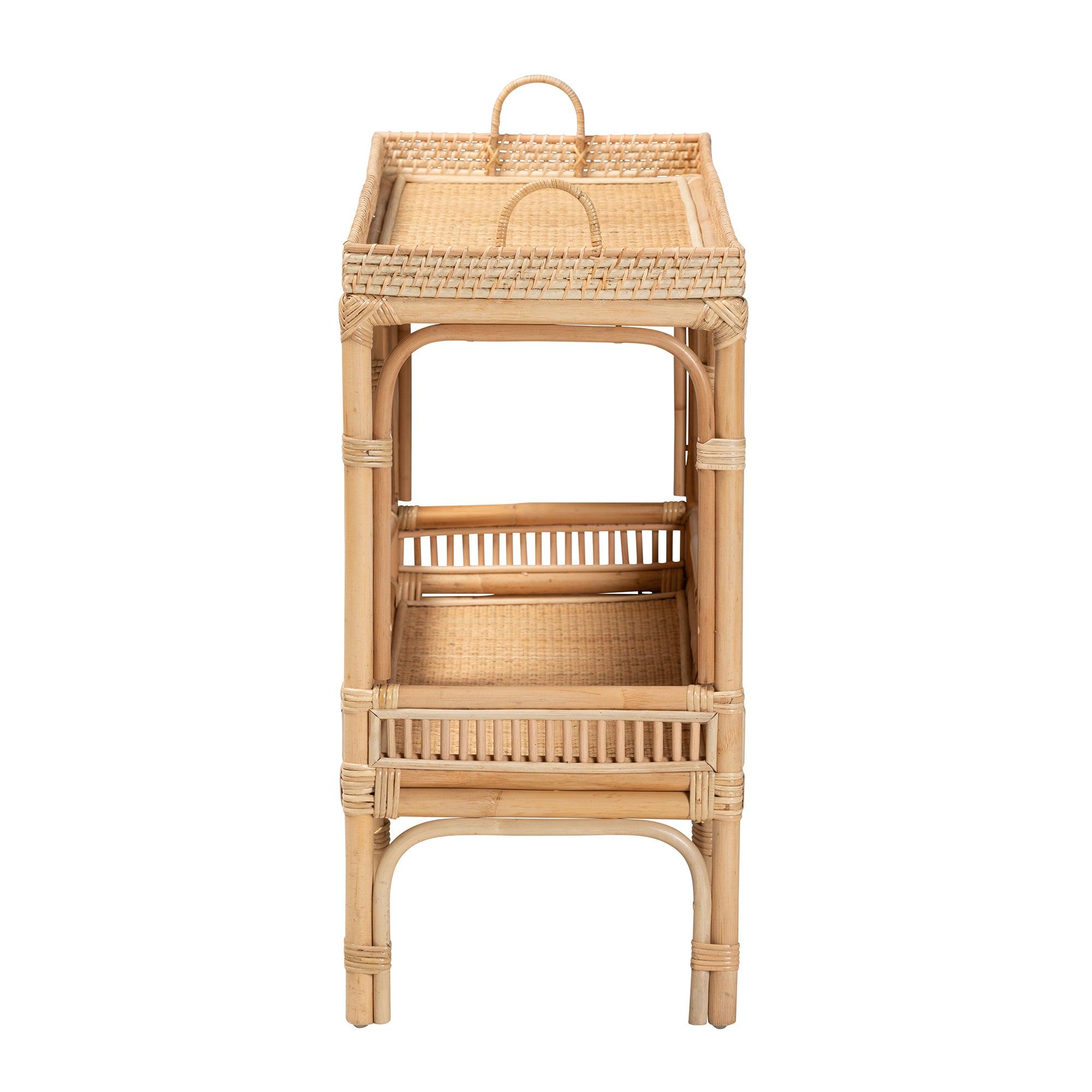 bali & pari Lombok Modern Bohemian Rattan Console Table