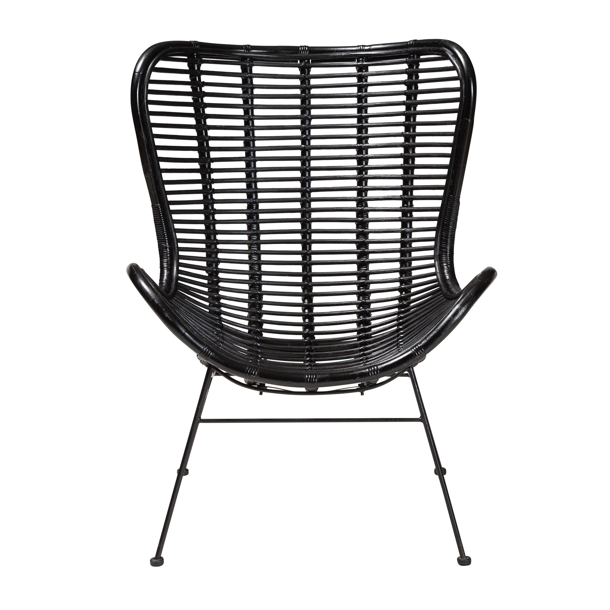 bali & pari Colorado Modern Bohemian Rattan and Metal Accent Chair