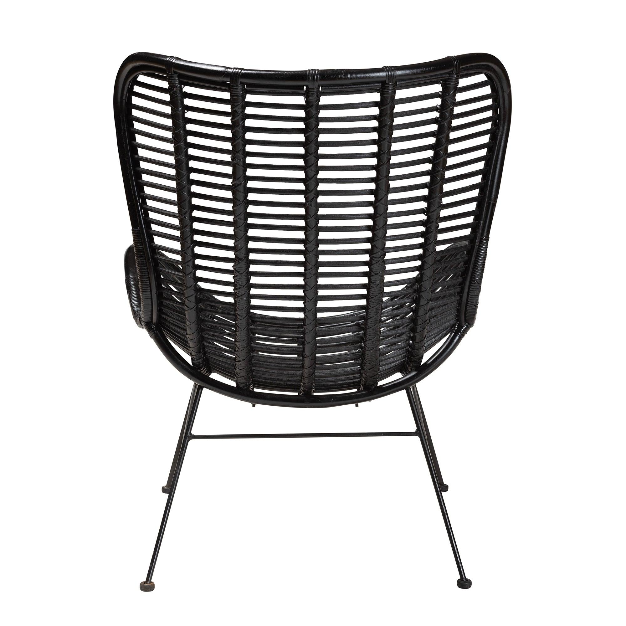 bali & pari Colorado Modern Bohemian Rattan and Metal Accent Chair