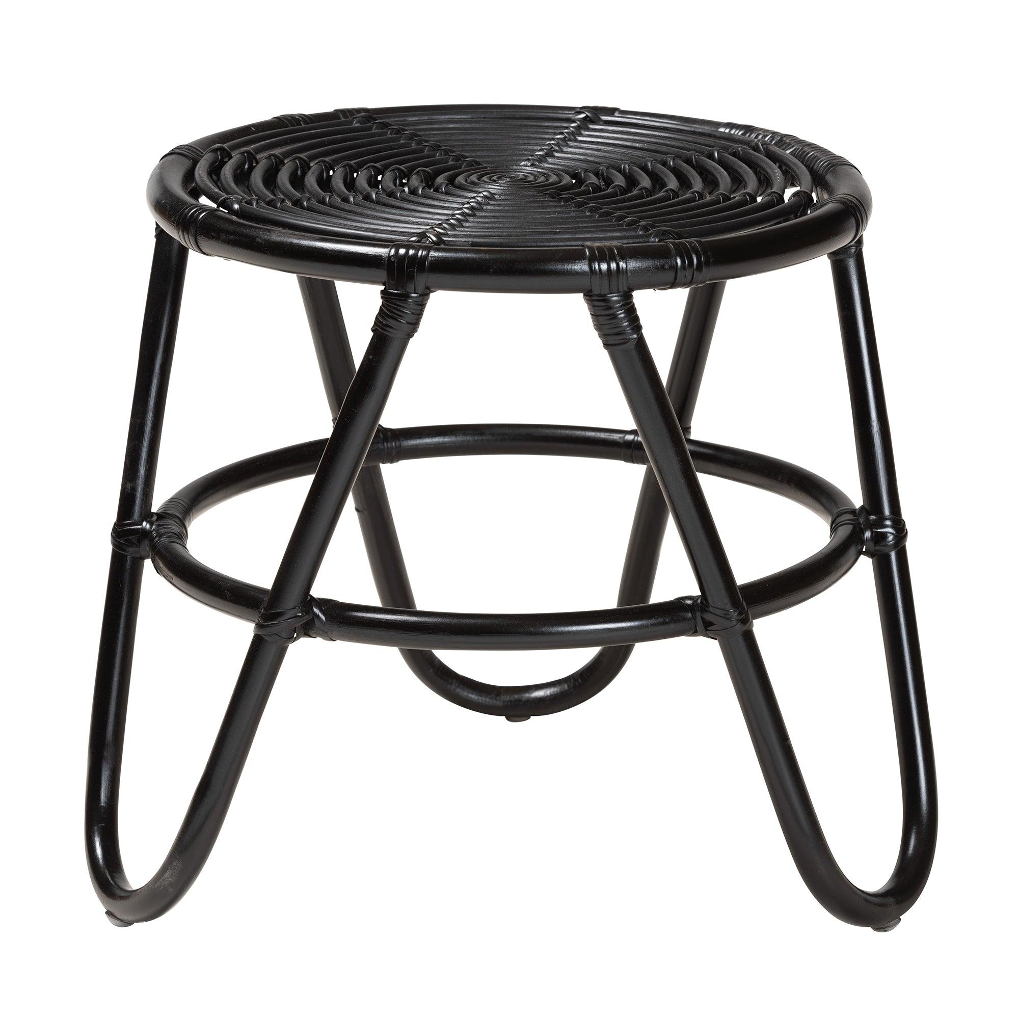 bali & pari Pertessa Modern Bohemian Finished Rattan End Table