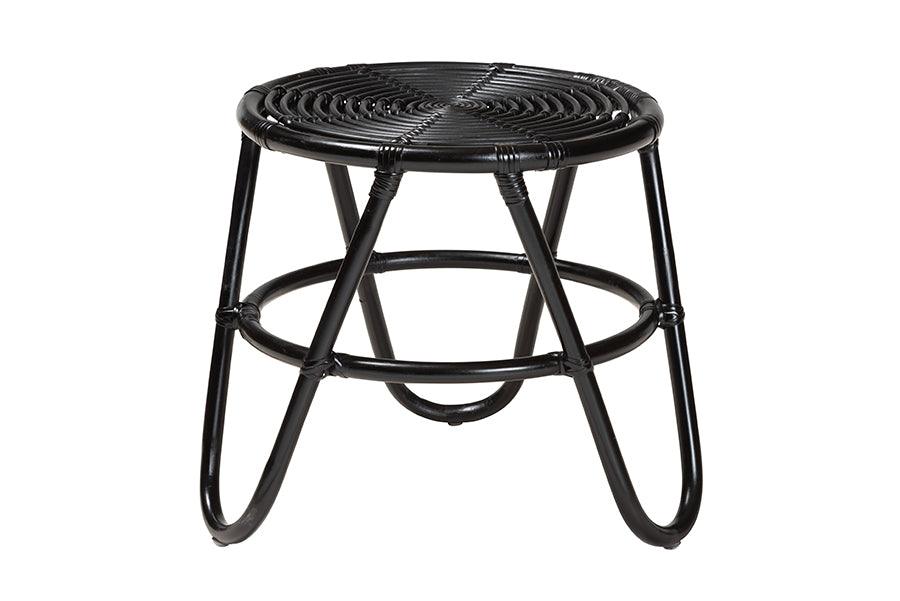 bali & pari Pertessa Modern Bohemian Finished Rattan End Table