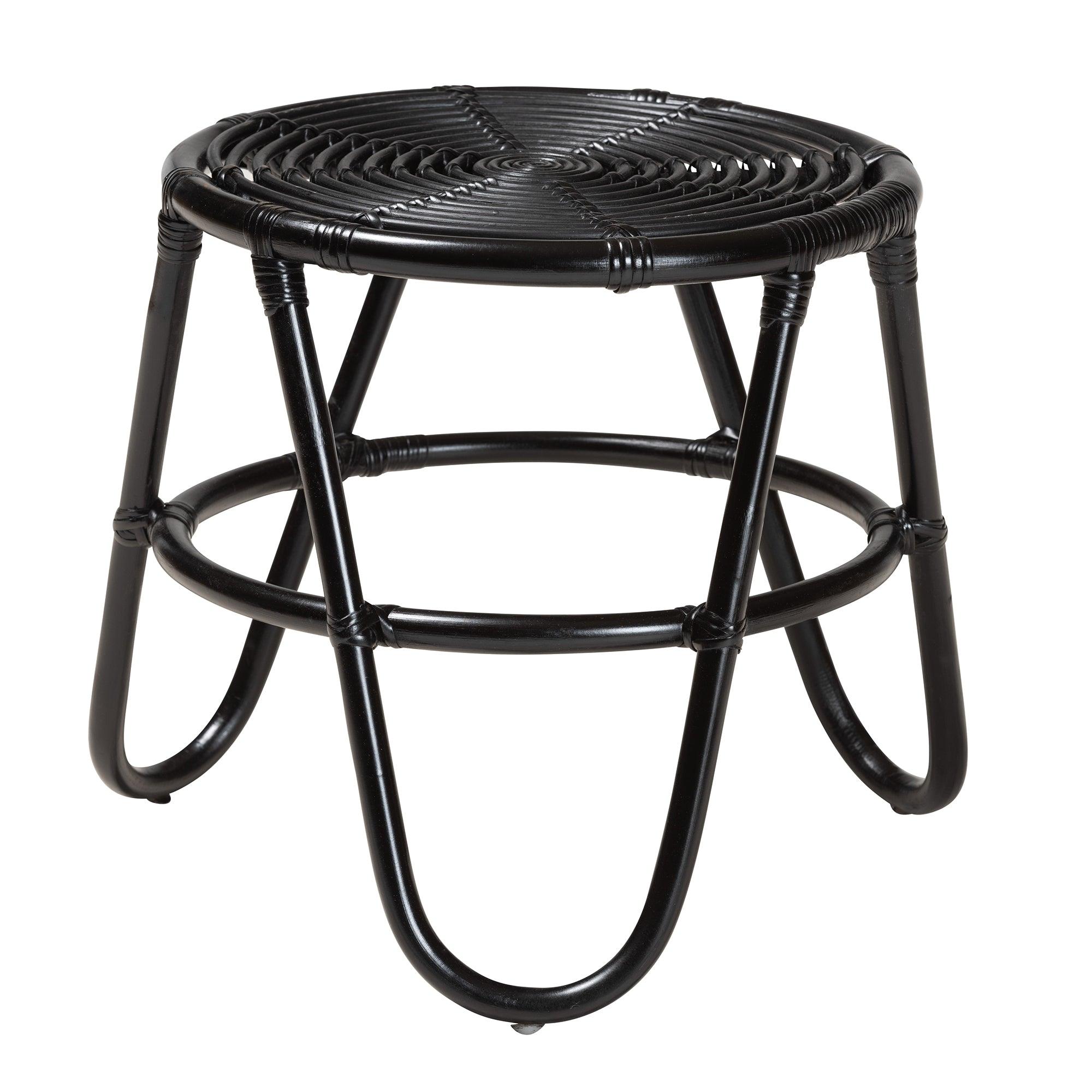 bali & pari Pertessa Modern Bohemian Finished Rattan End Table