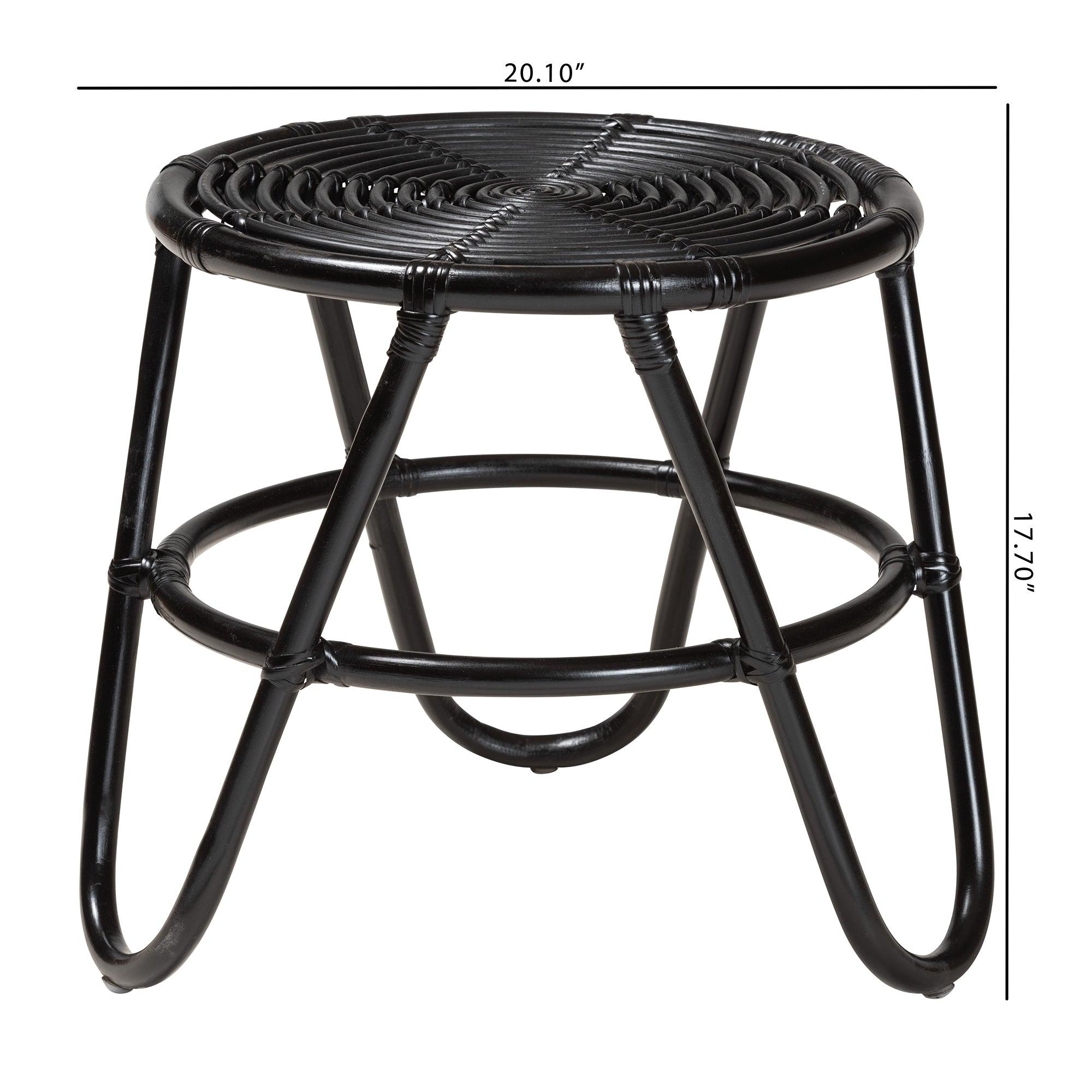 bali & pari Pertessa Modern Bohemian Finished Rattan End Table