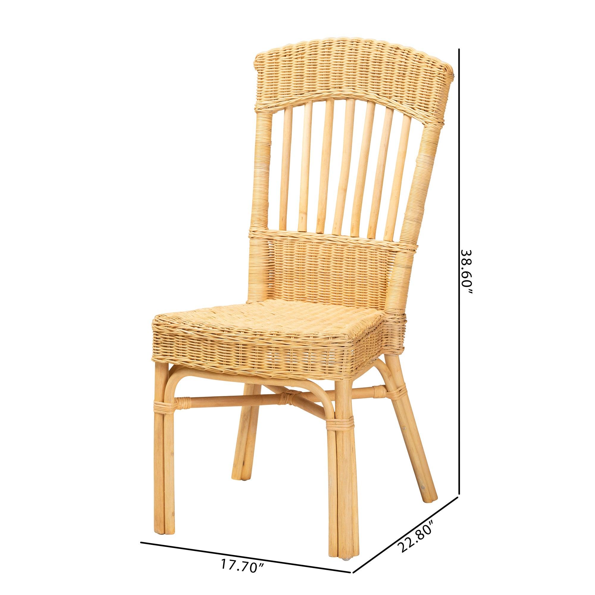 bali & pari Barito Modern Bohemian Rattan Dining Chair