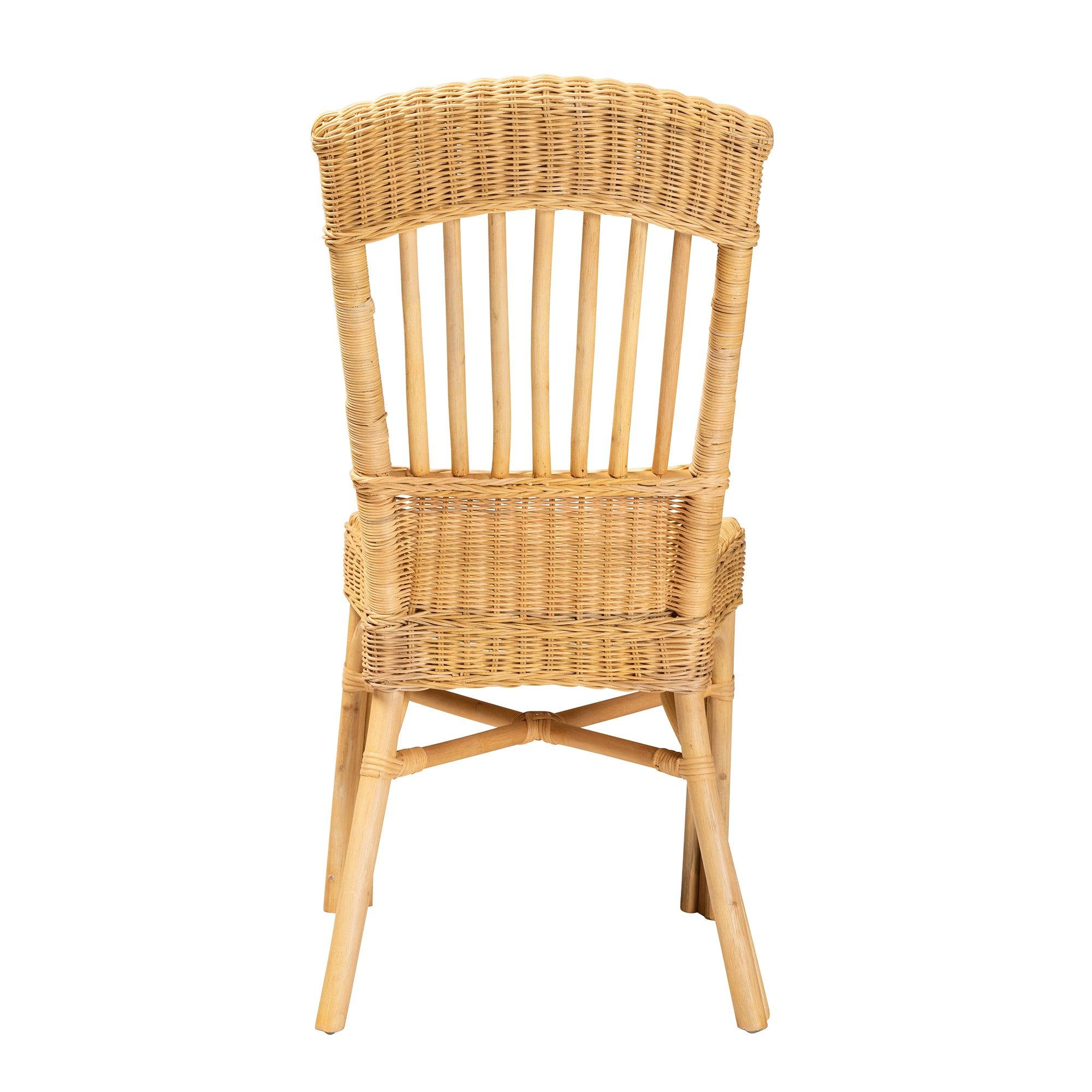 bali & pari Barito Modern Bohemian Rattan Dining Chair