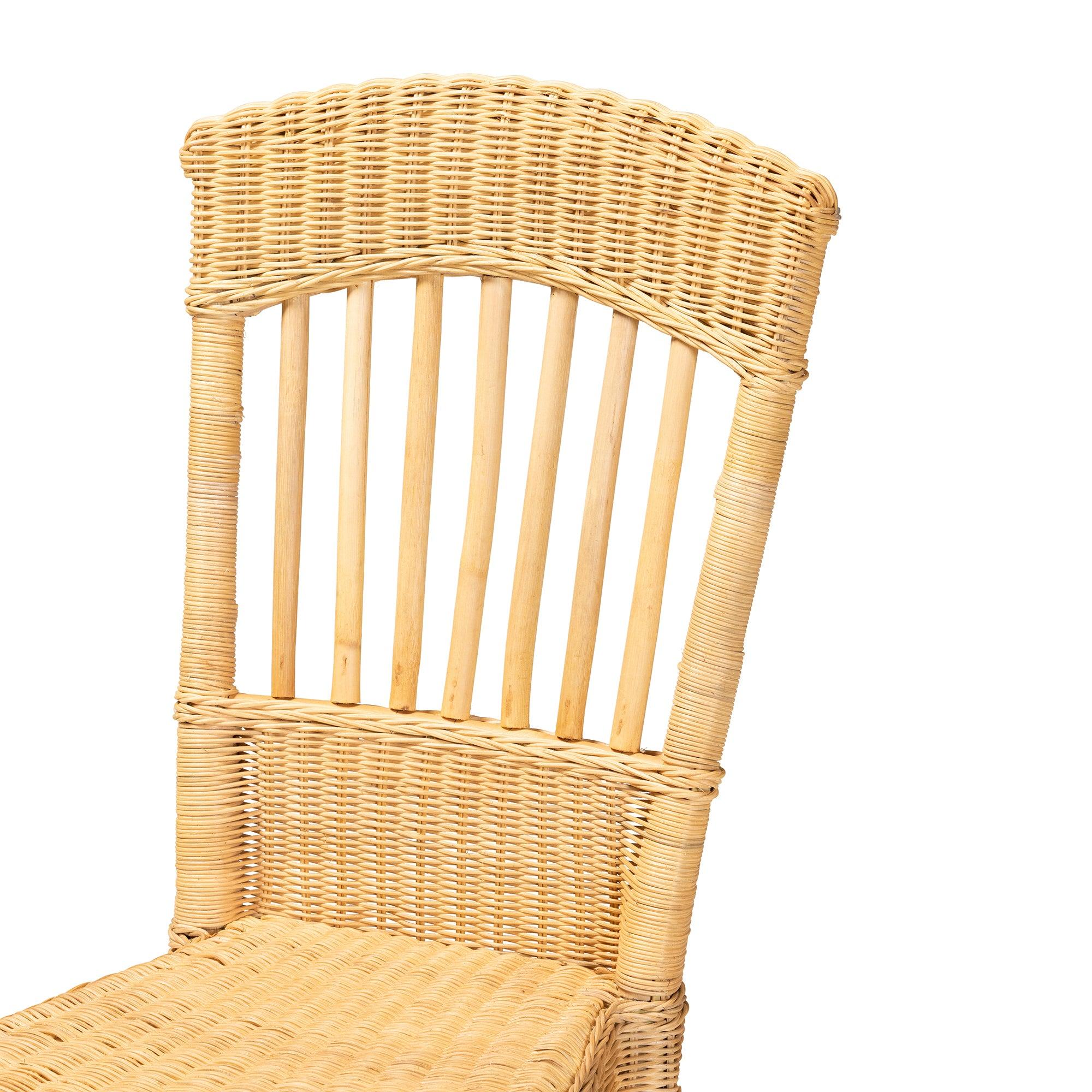 bali & pari Barito Modern Bohemian Rattan Dining Chair