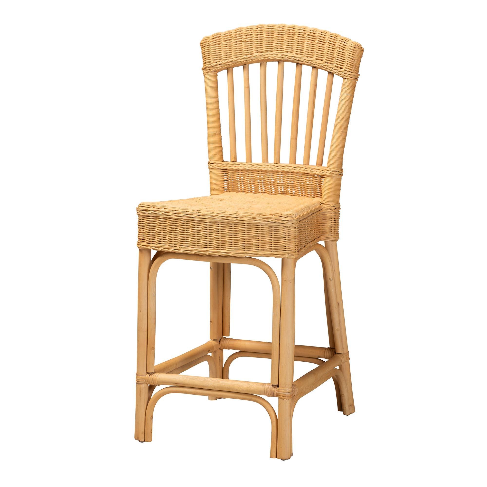 bali & pari Barito Modern Bohemian Rattan Counter Stool