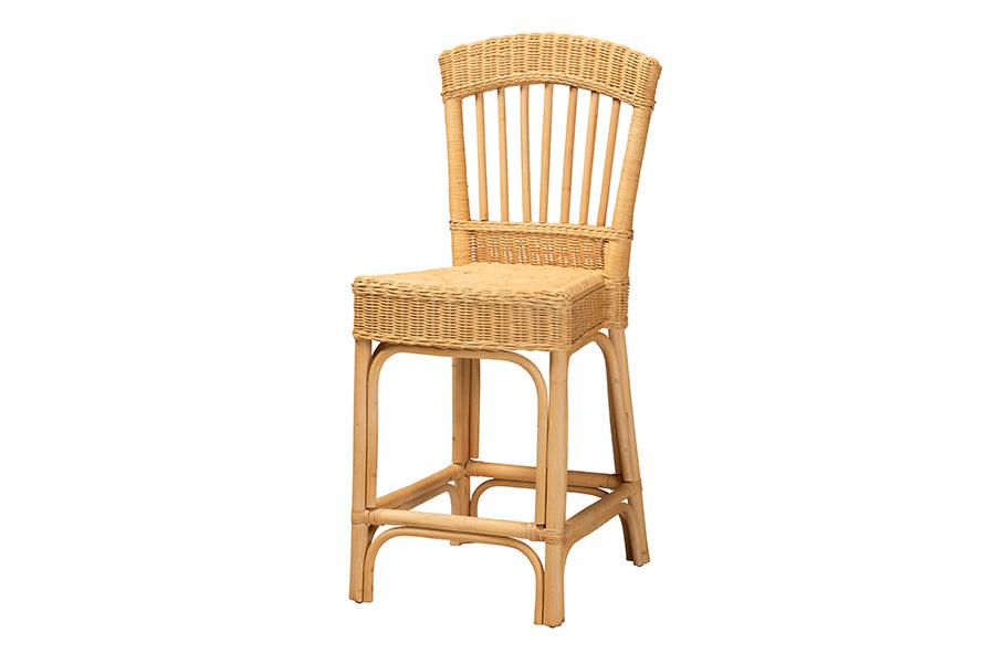 bali & pari Barito Modern Bohemian Rattan Counter Stool