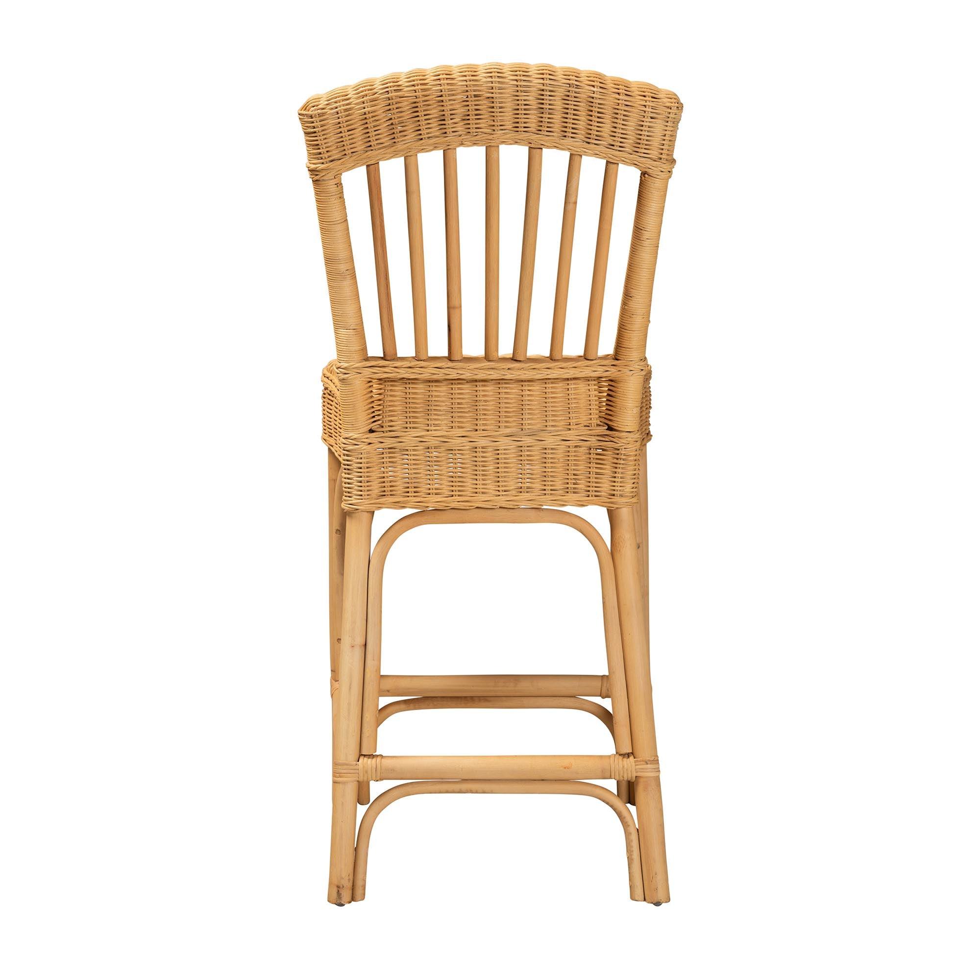 bali & pari Barito Modern Bohemian Rattan Counter Stool