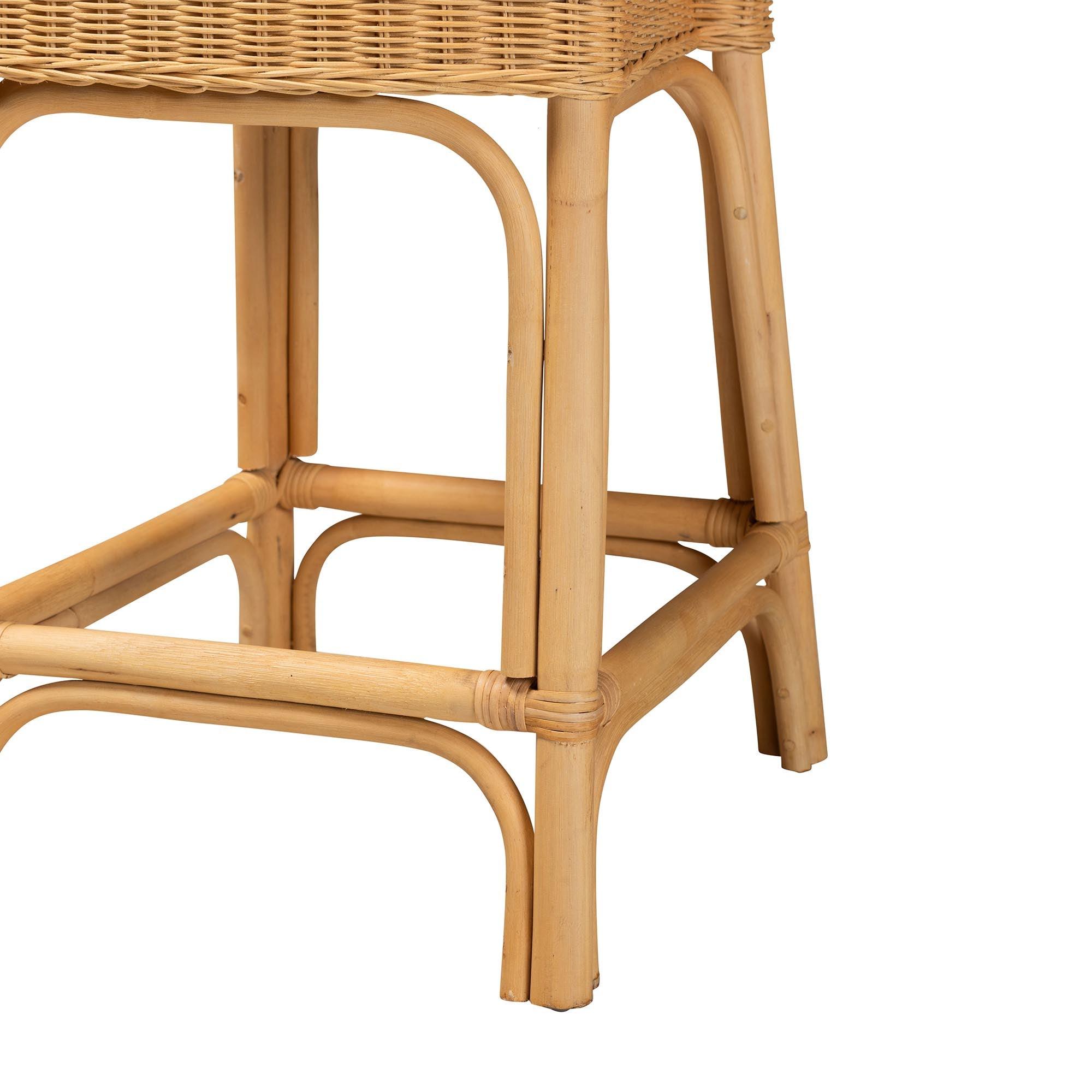 bali & pari Barito Modern Bohemian Rattan Counter Stool