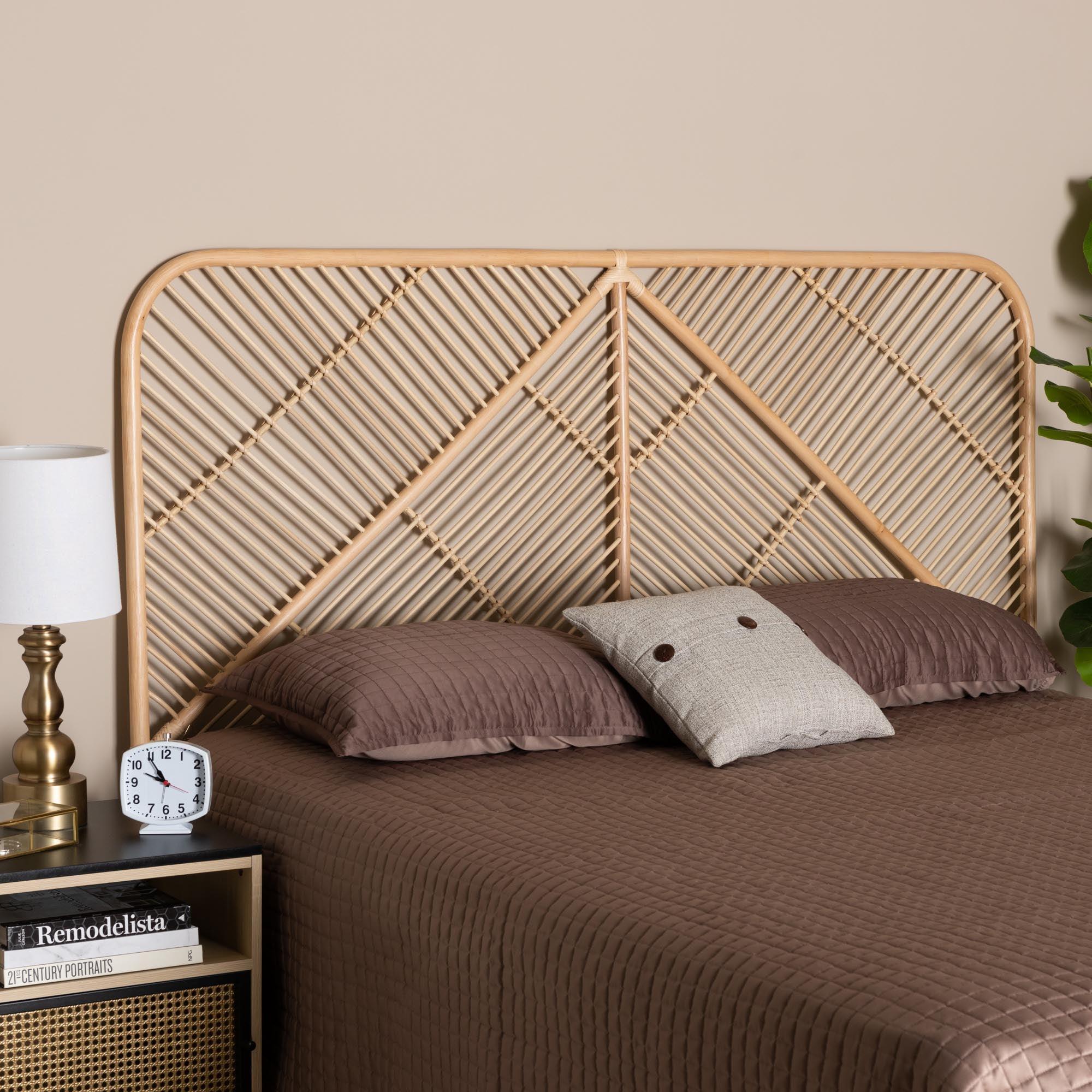 bali & pari Walid Modern Bohemian Rattan Standalone Headboard