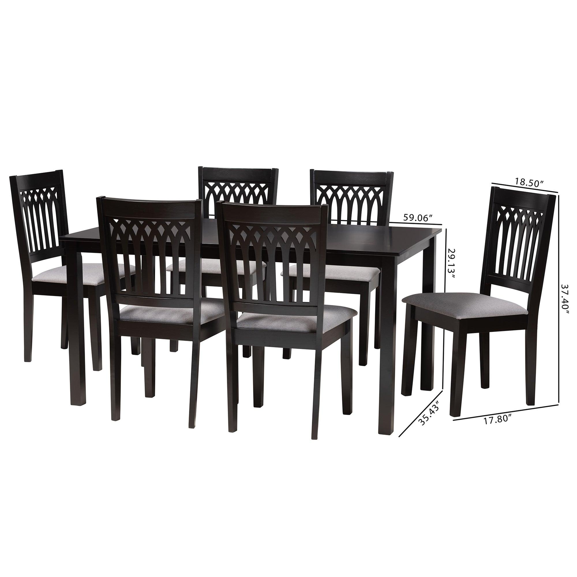 Genesis Modern Fabric and Finished Wood 7-Piece Dining Set