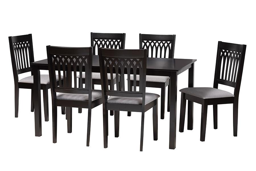 Genesis Modern Fabric and Finished Wood 7-Piece Dining Set