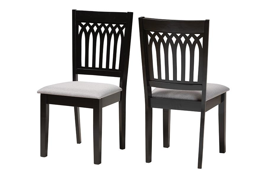 Genesis Modern Fabric and Finished Wood 2-Piece Dining Chair Set