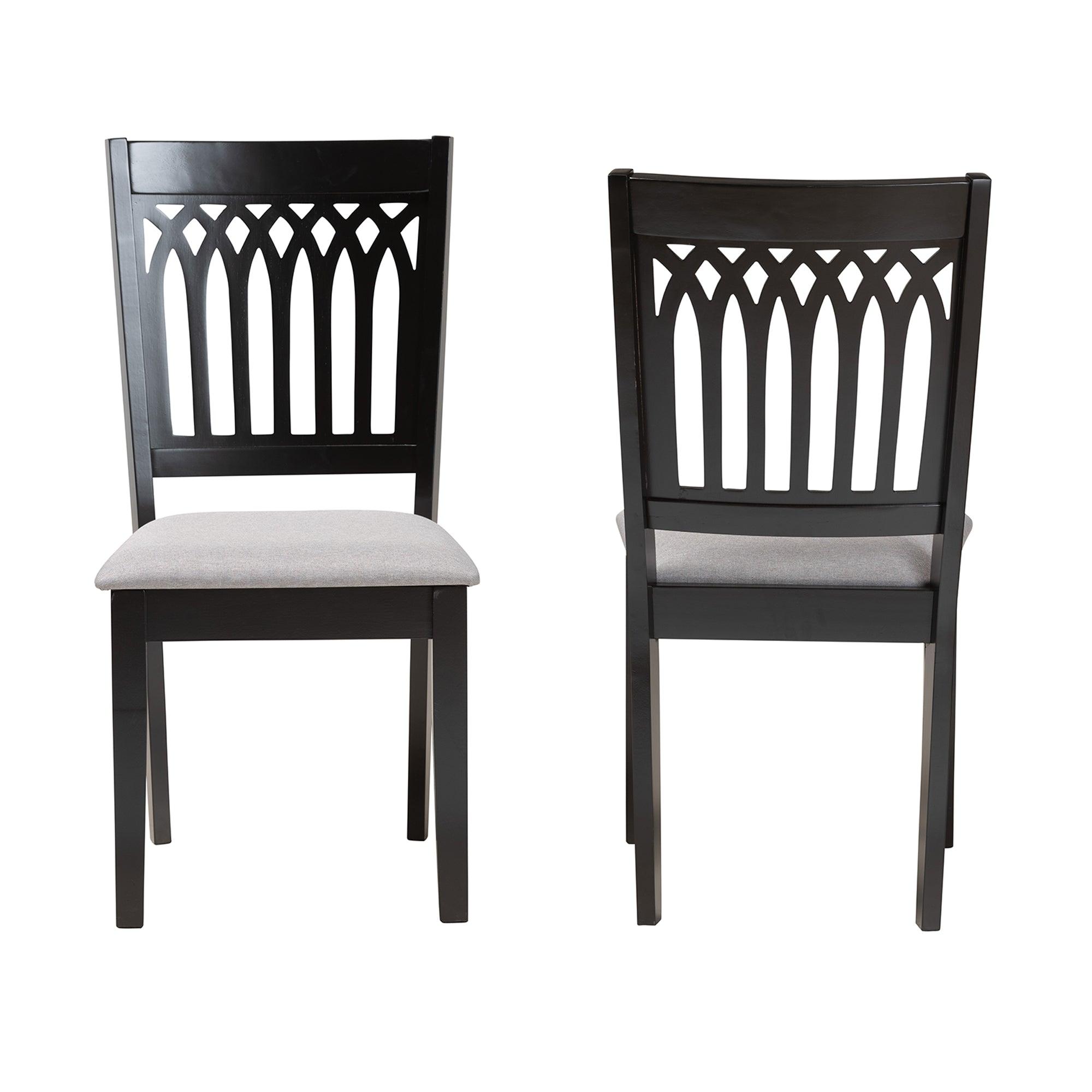 Genesis Modern Fabric and Finished Wood 2-Piece Dining Chair Set