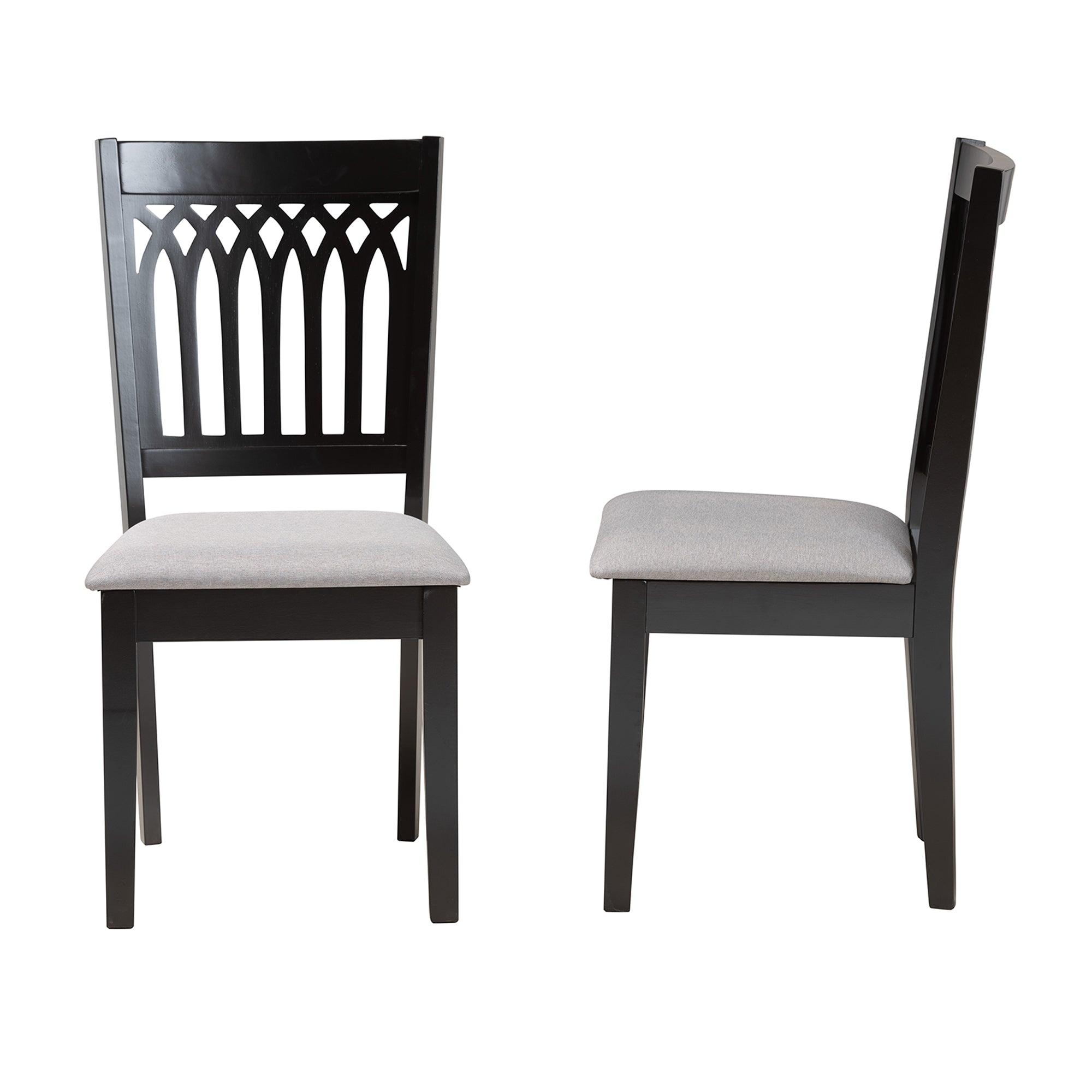 Genesis Modern Fabric and Finished Wood 2-Piece Dining Chair Set