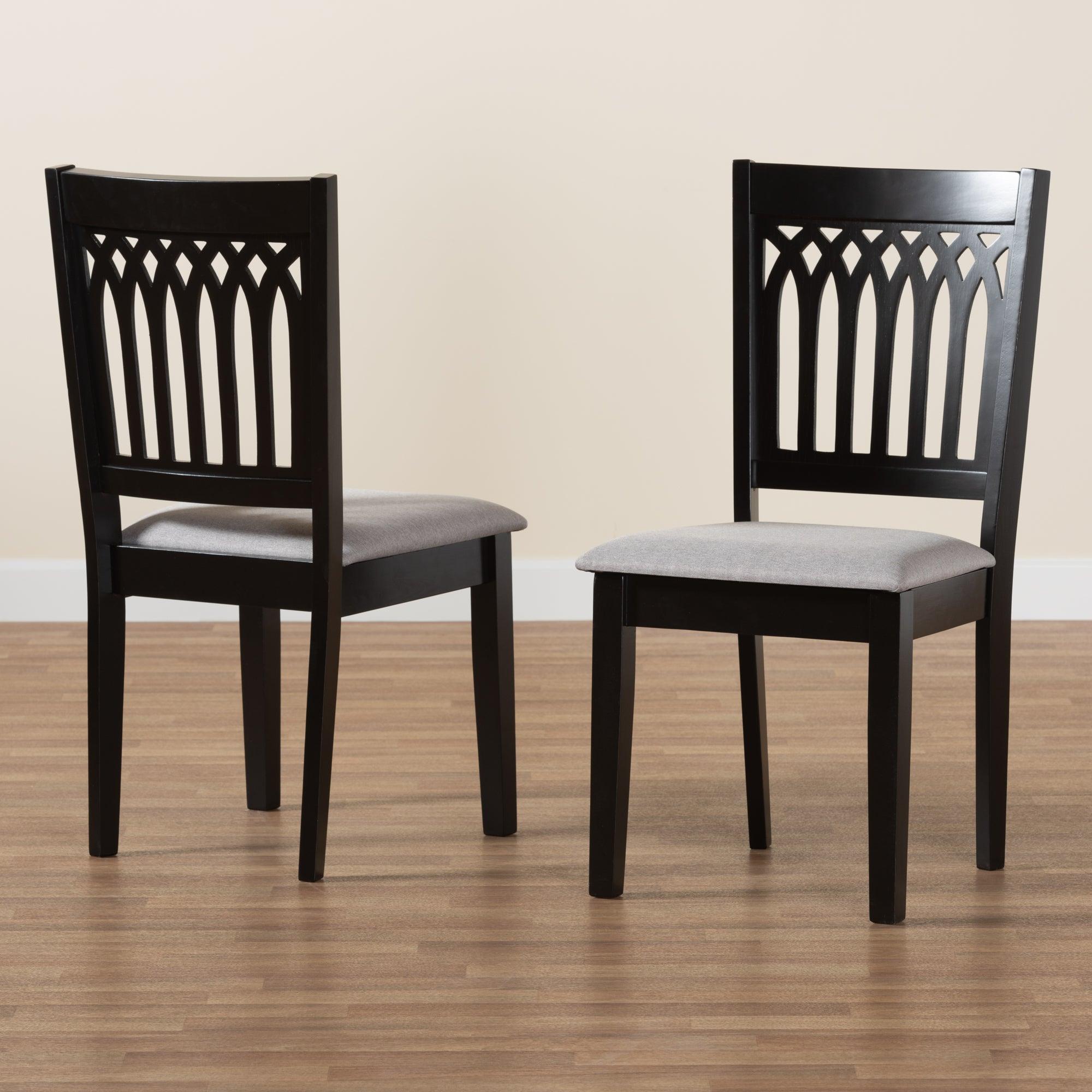 Genesis Modern Fabric and Finished Wood 2-Piece Dining Chair Set