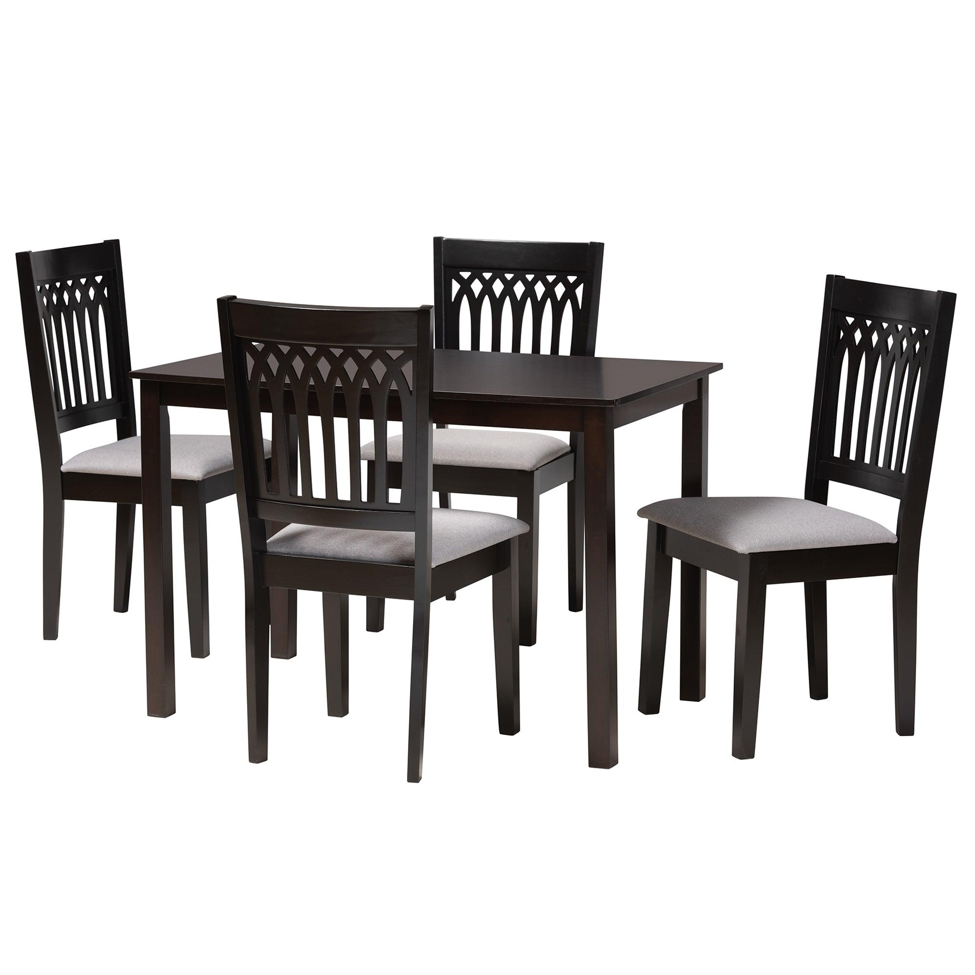 Genesis Modern Fabric and Finished Wood 5-Piece Dining Set