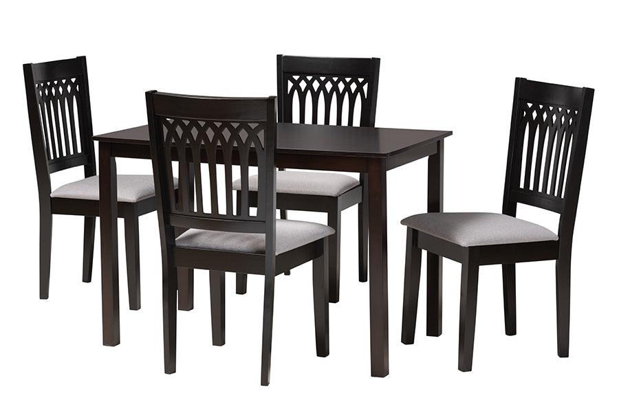 Genesis Modern Fabric and Finished Wood 5-Piece Dining Set