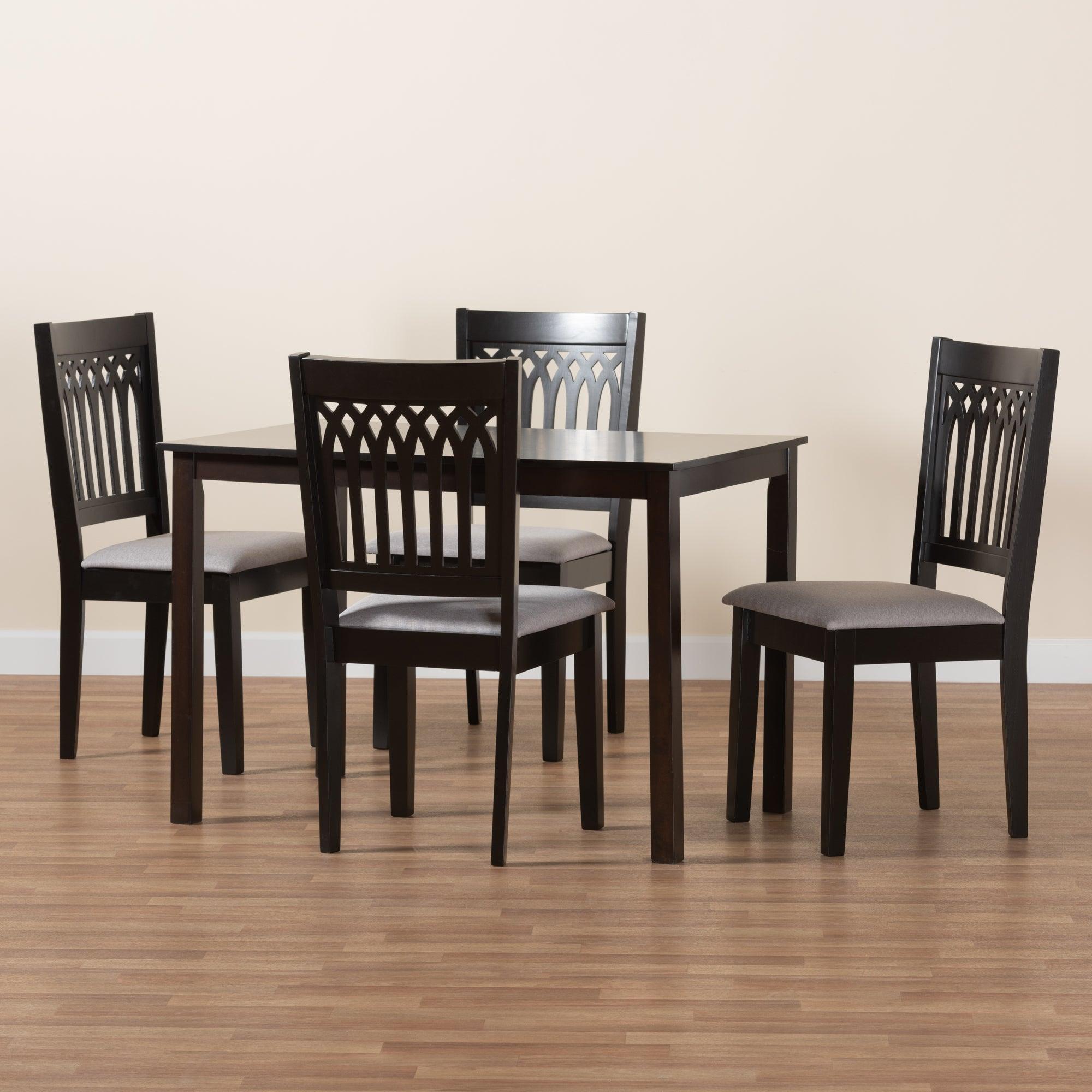 Genesis Modern Fabric and Finished Wood 5-Piece Dining Set