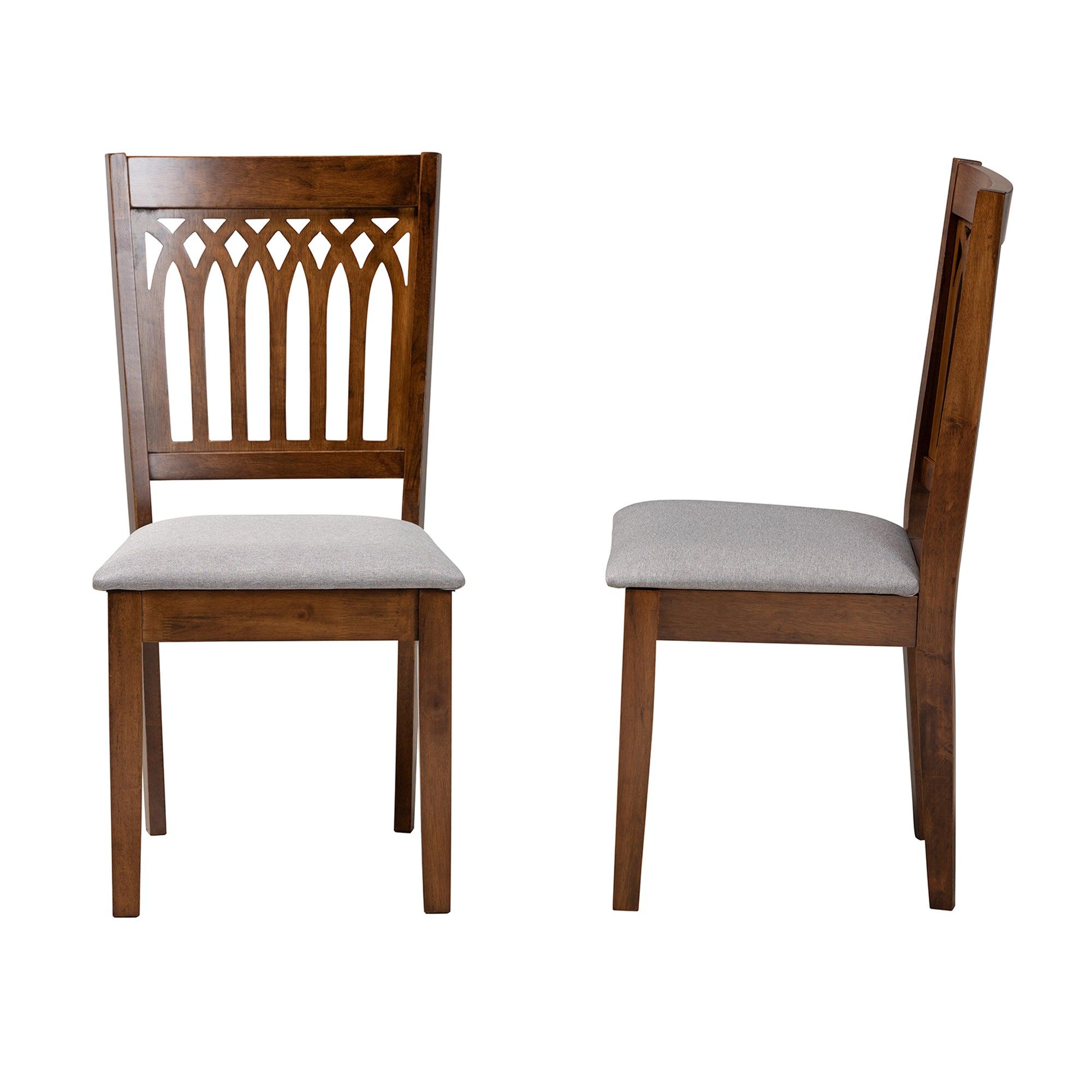 Genesis Modern Fabric and Finished Wood 2-Piece Dining Chair Set