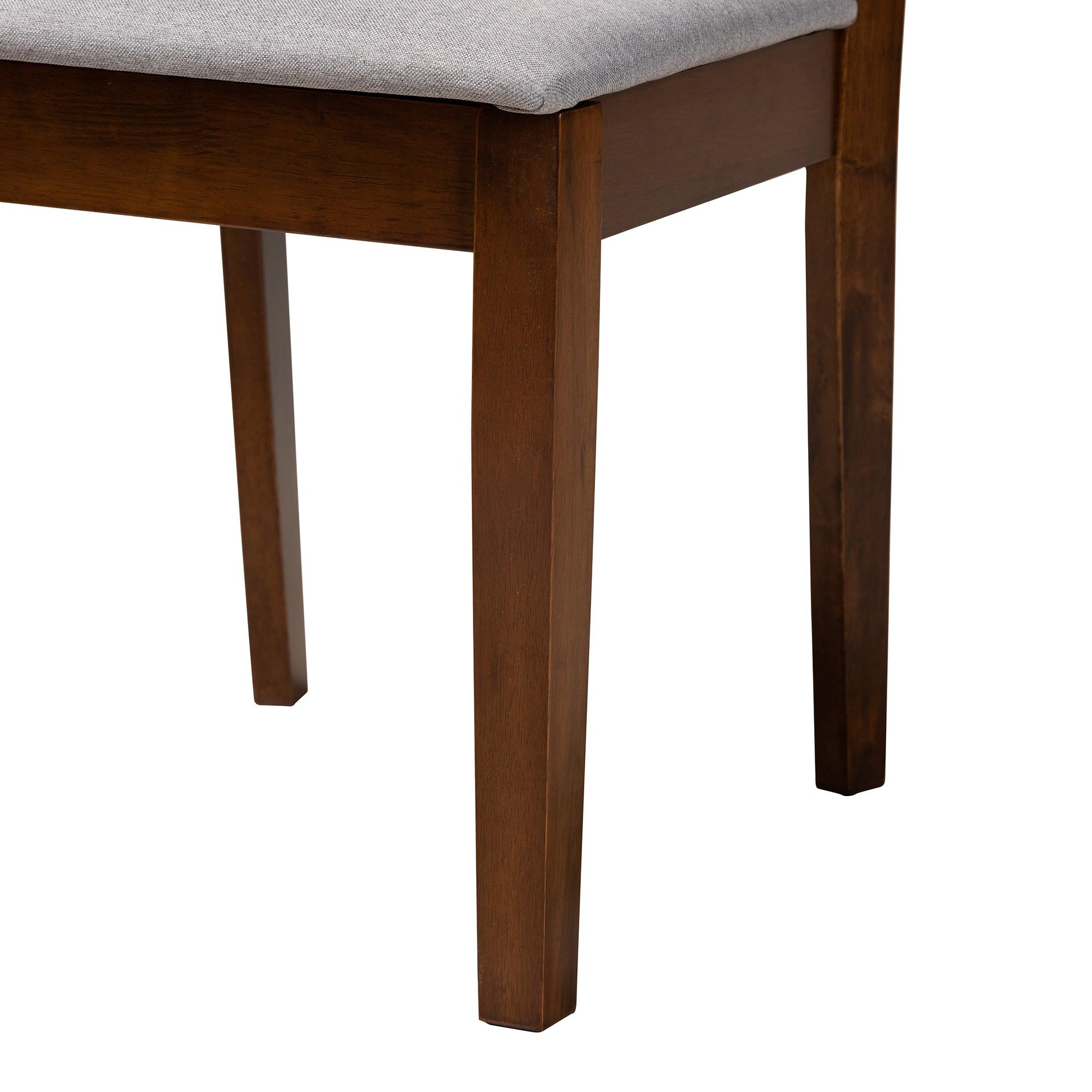 Genesis Modern Fabric and Finished Wood 2-Piece Dining Chair Set