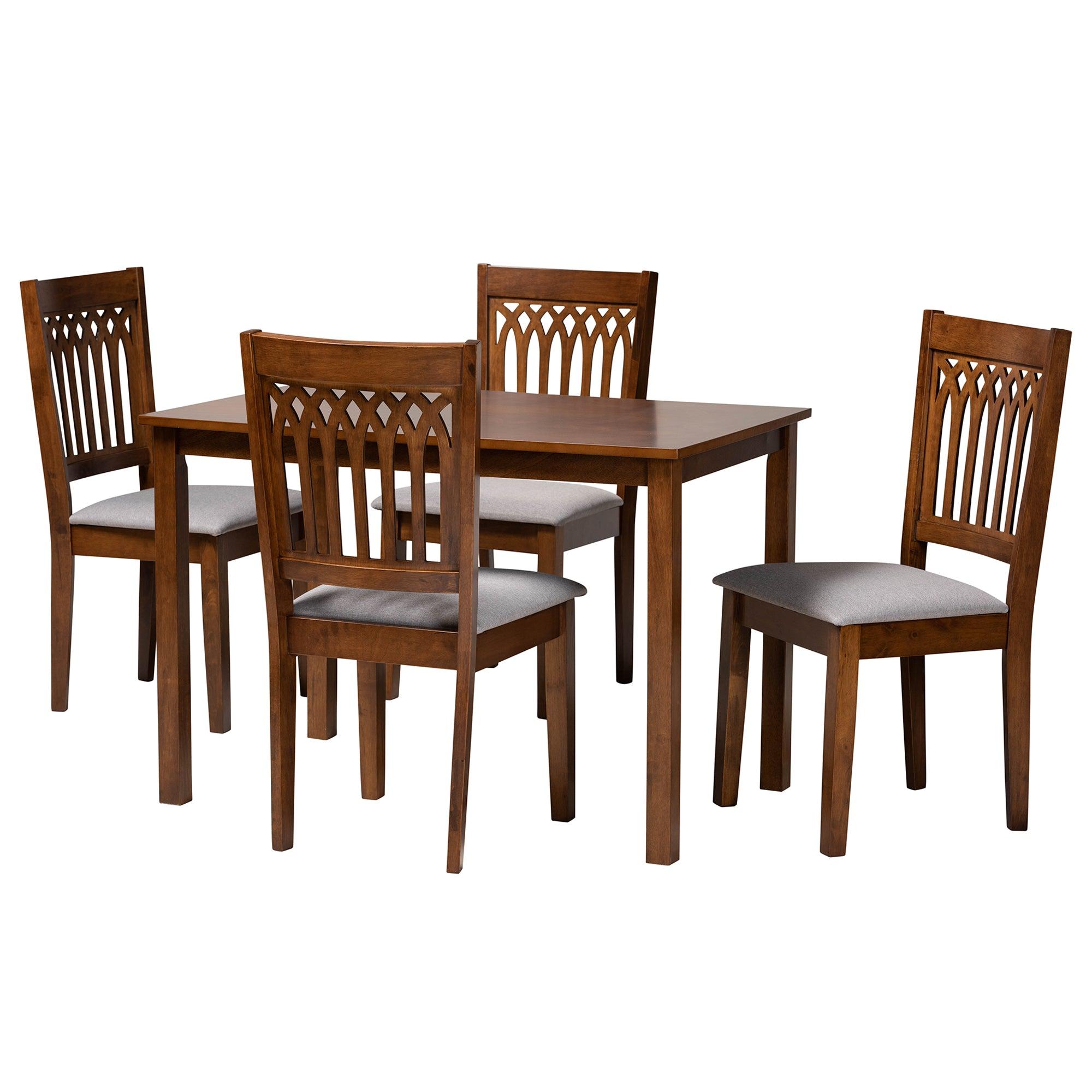 Genesis Modern Fabric and Finished Wood 5-Piece Dining Set