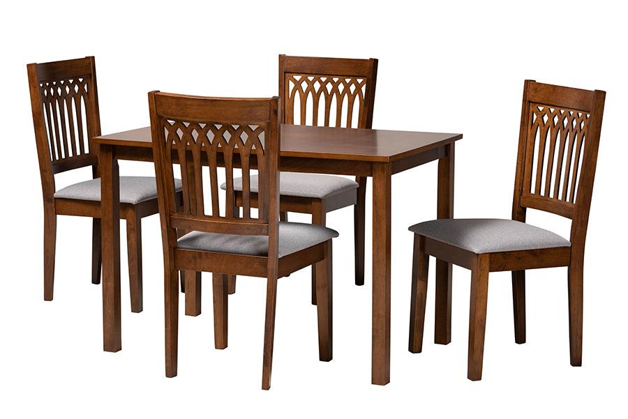 Genesis Modern Fabric and Finished Wood 5-Piece Dining Set