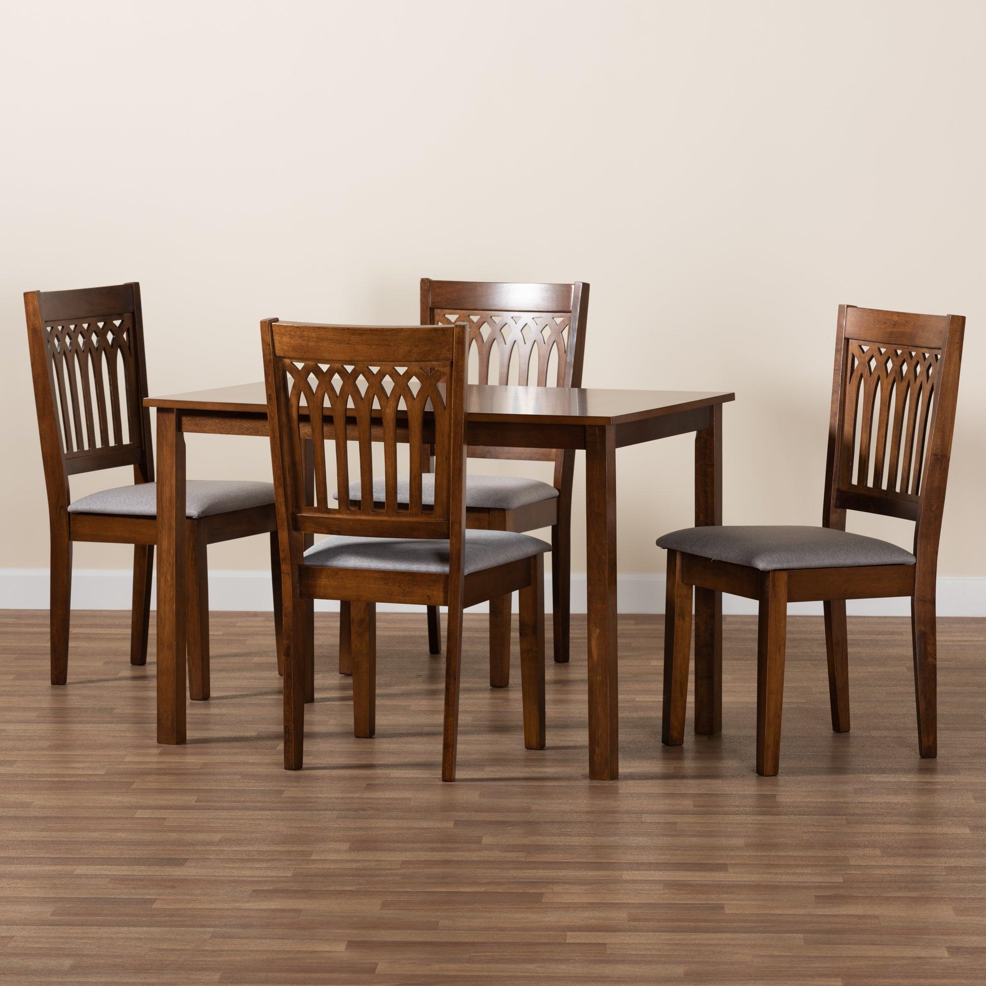 Genesis Modern Fabric and Finished Wood 5-Piece Dining Set