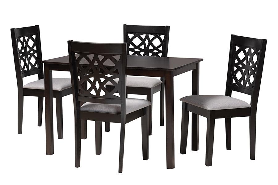 Abigail Modern Fabric and Finished Wood 5-Piece Dining Set