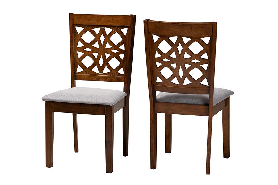 Abigail Modern Fabric and Finished Wood 2-Piece Dining Chair Set