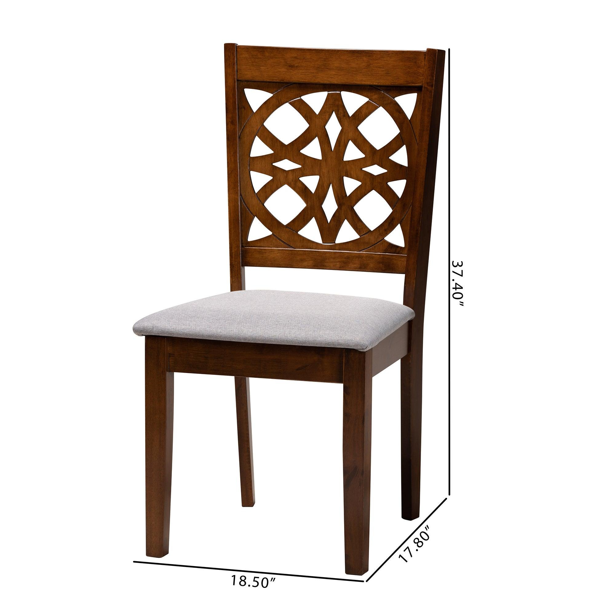 Abigail Modern Fabric and Finished Wood 2-Piece Dining Chair Set