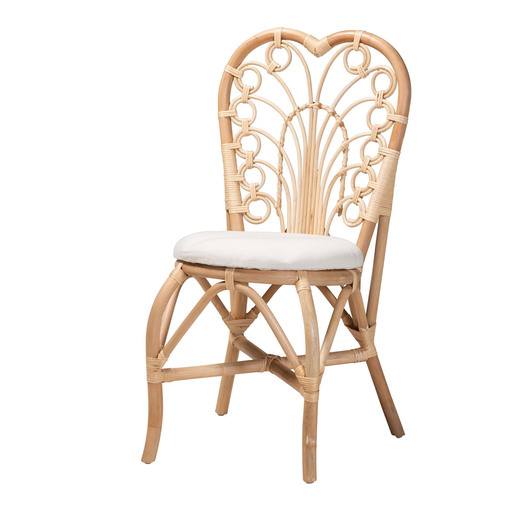 bali & pari Jerica Modern Bohemian Rattan Dining Chair