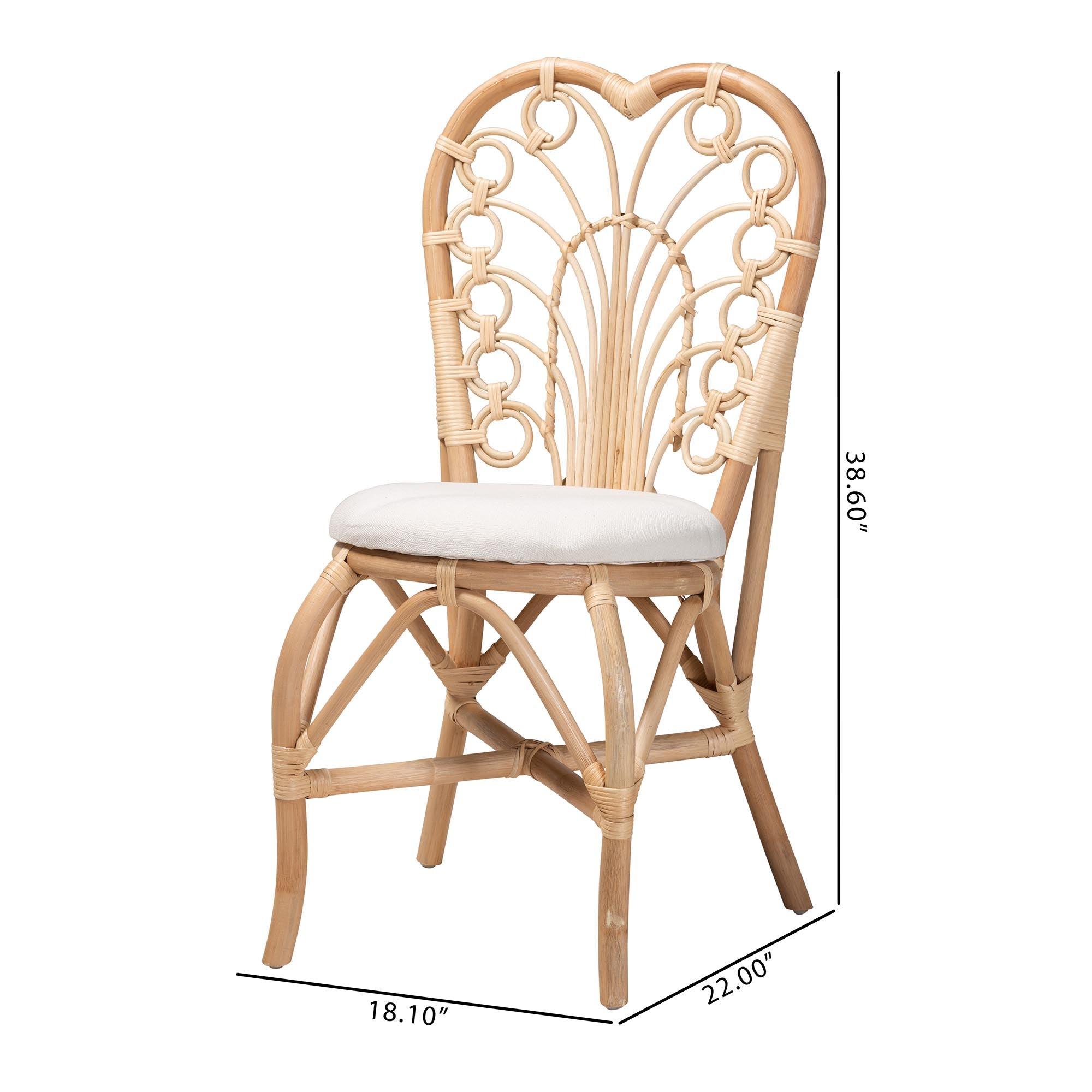 bali & pari Jerica Modern Bohemian Rattan Dining Chair