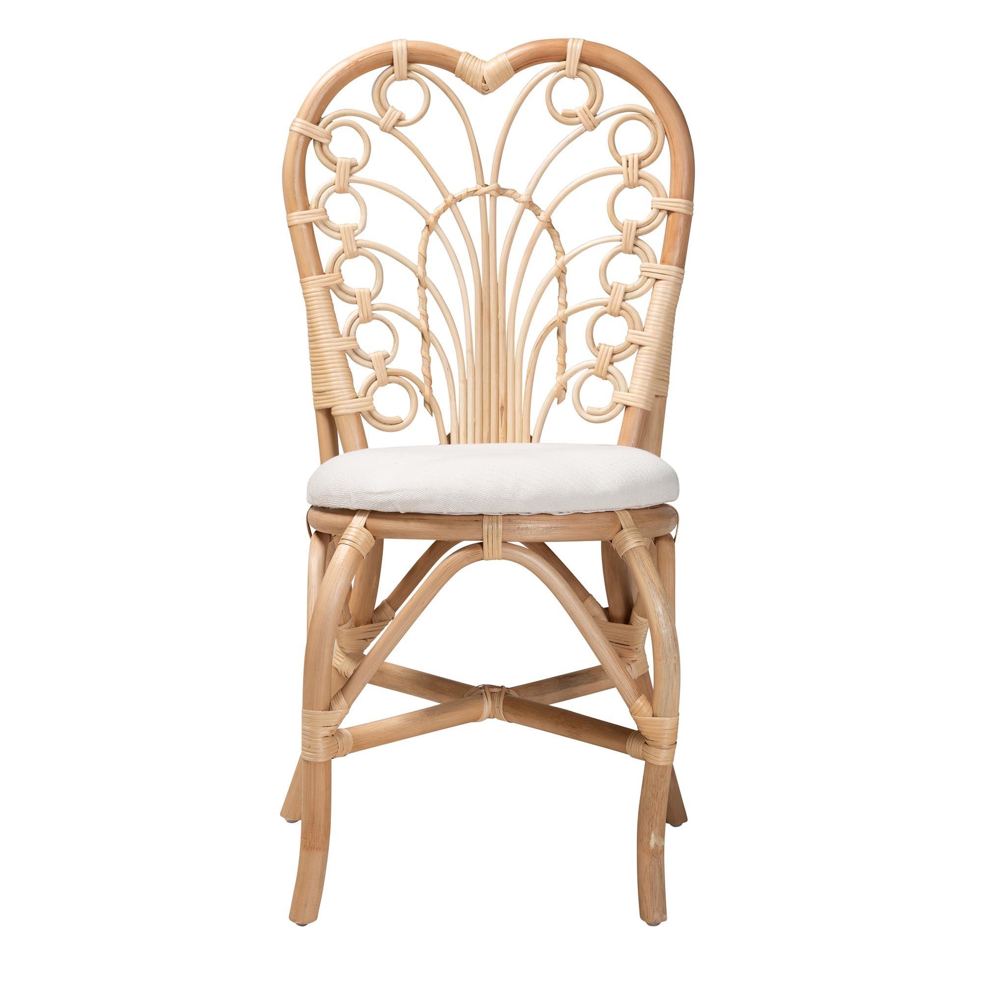 bali & pari Jerica Modern Bohemian Rattan Dining Chair