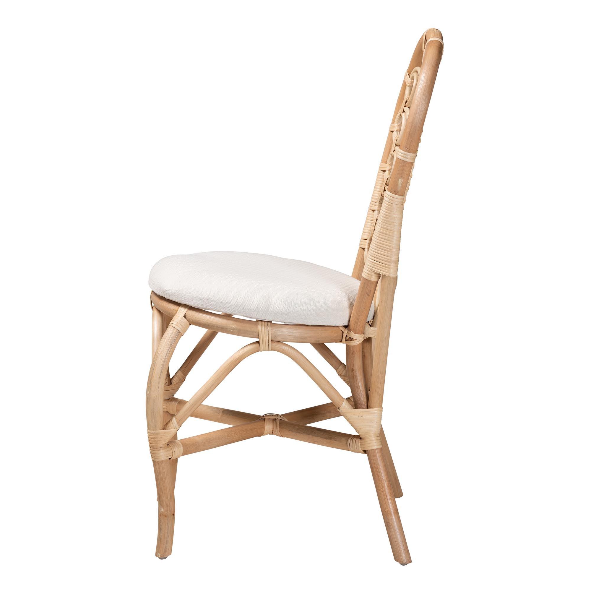 bali & pari Jerica Modern Bohemian Rattan Dining Chair