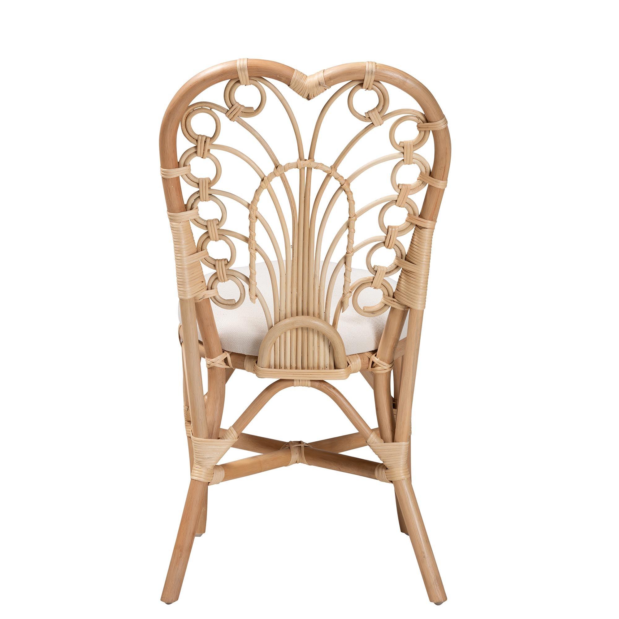 bali & pari Jerica Modern Bohemian Rattan Dining Chair