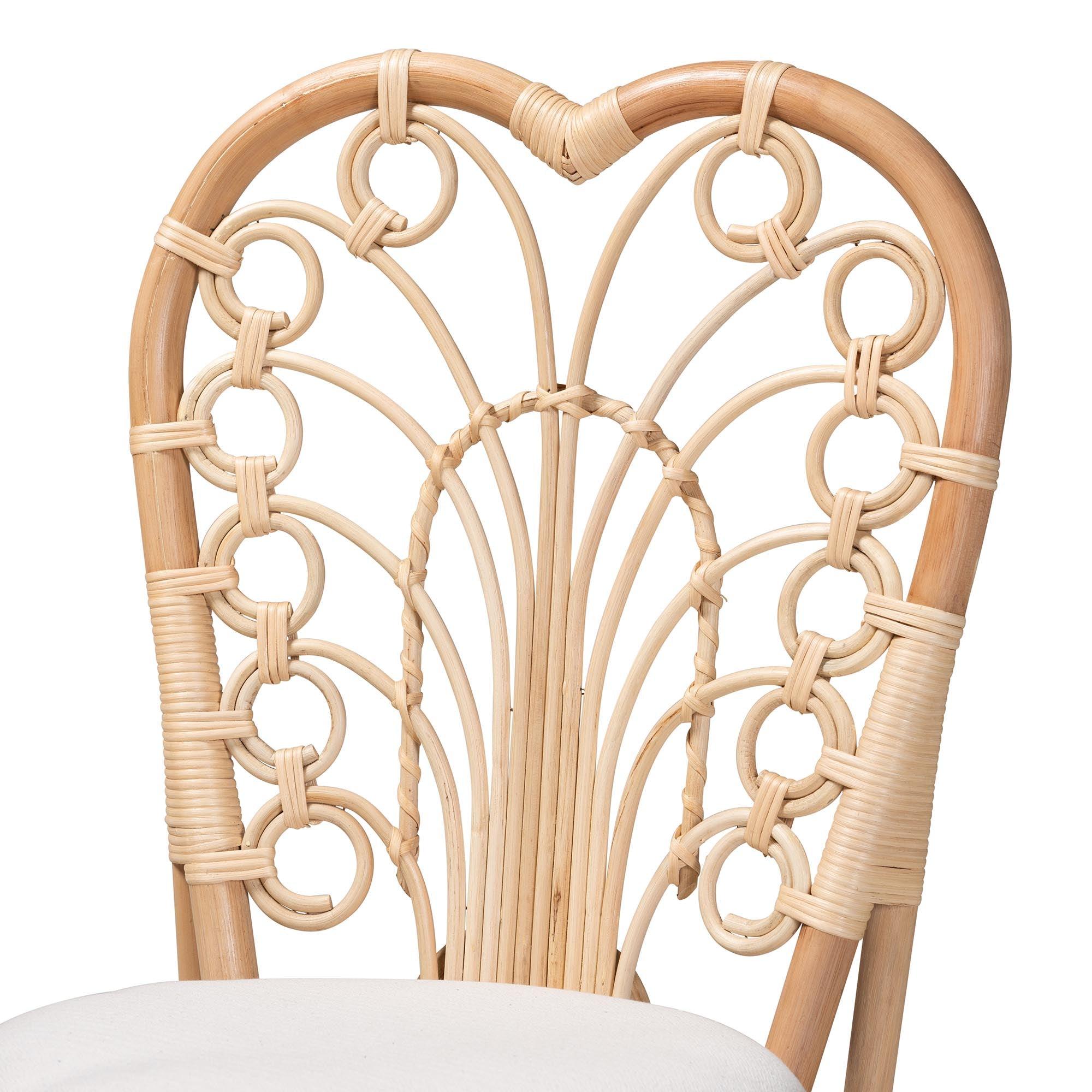 bali & pari Jerica Modern Bohemian Rattan Dining Chair