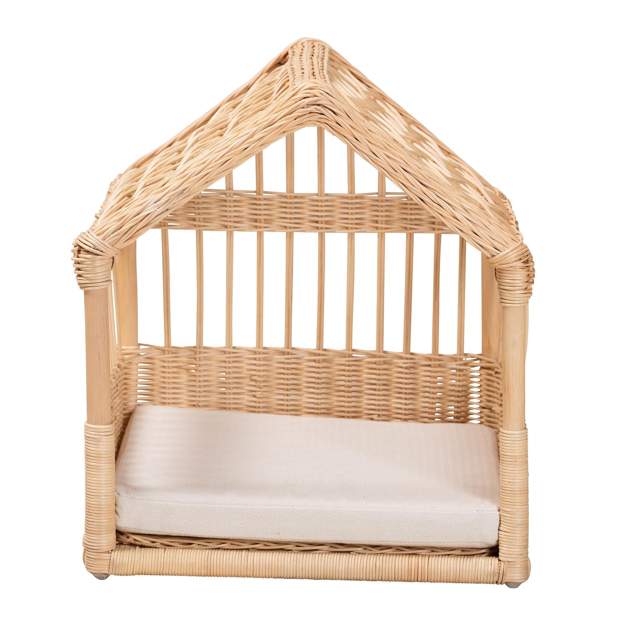 bali & pari Pieta Modern Bohemian Rattan Pet Bed