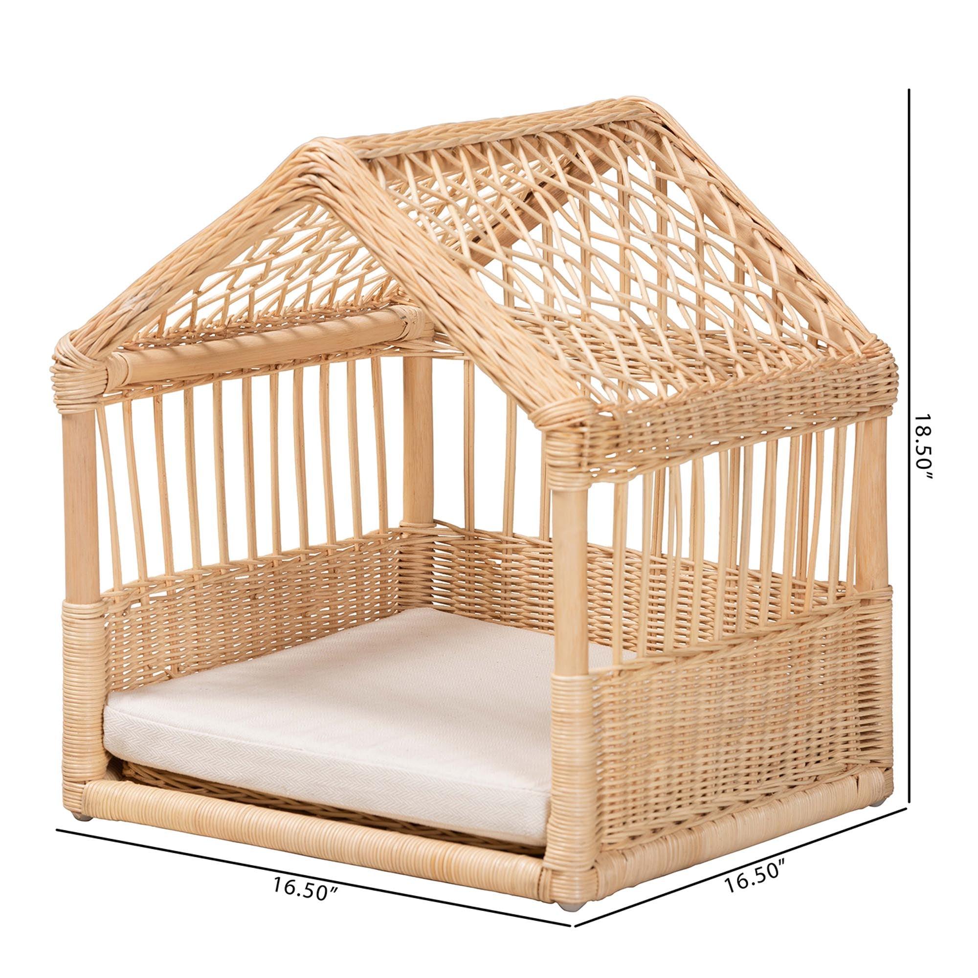 bali & pari Pieta Modern Bohemian Rattan Pet Bed