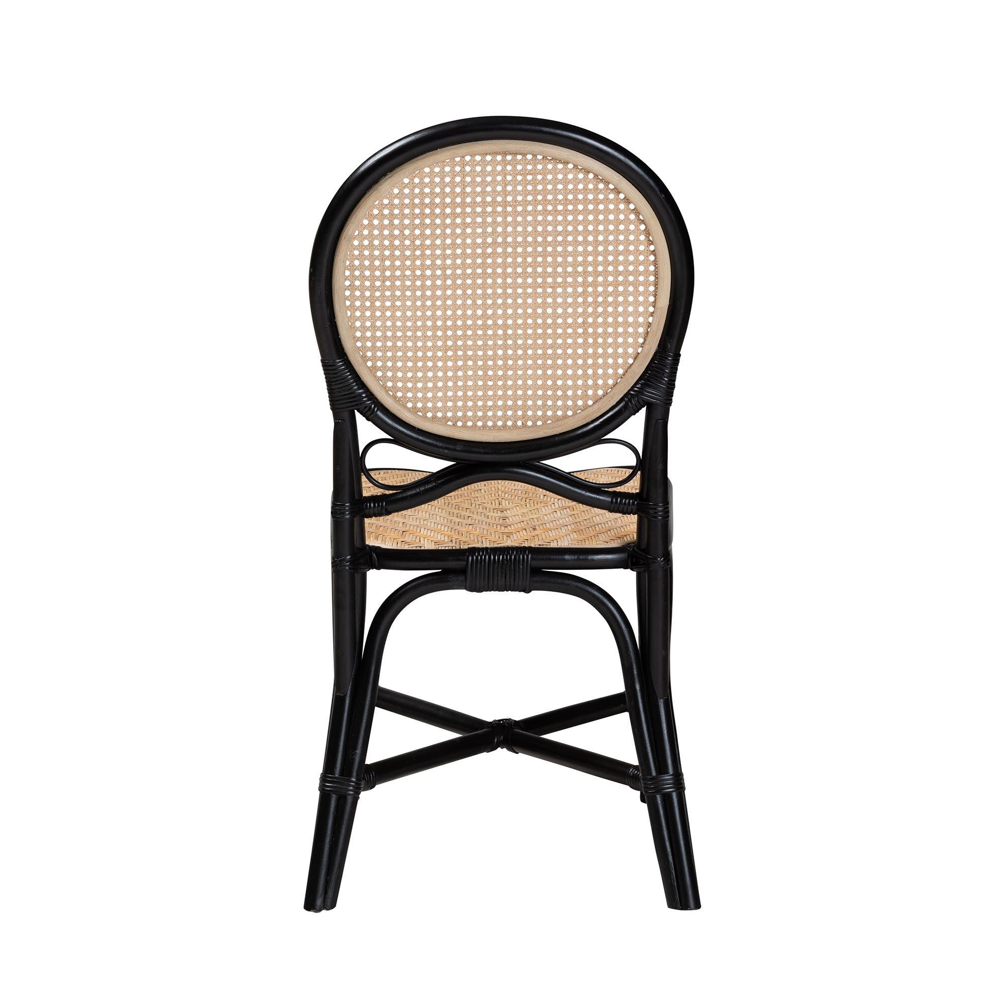 bali & pari Ayana Mid-Century Modern Two-Tone and Rattan Dining Chair