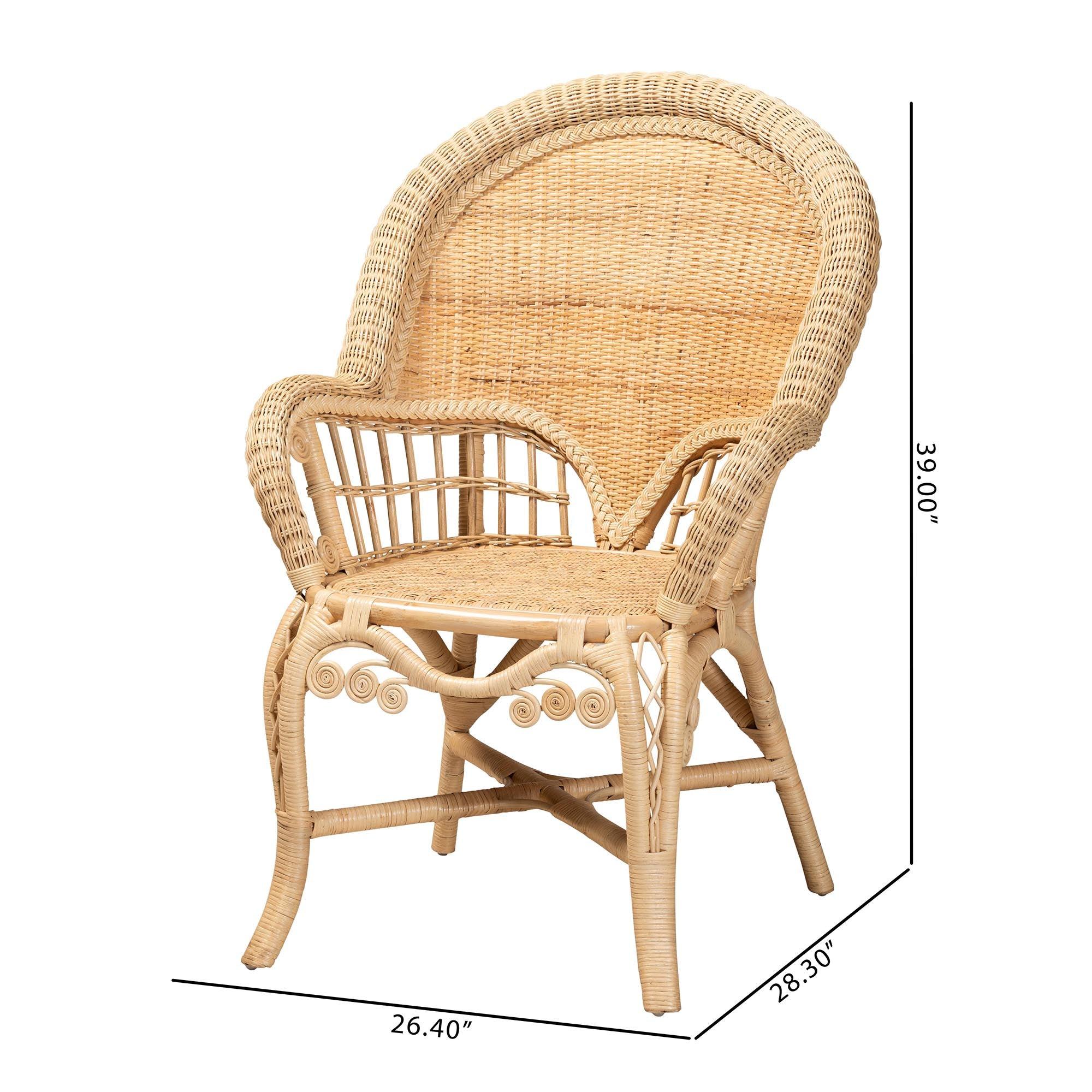 bali & pari Ratu Modern Bohemian Rattan Accent Chair