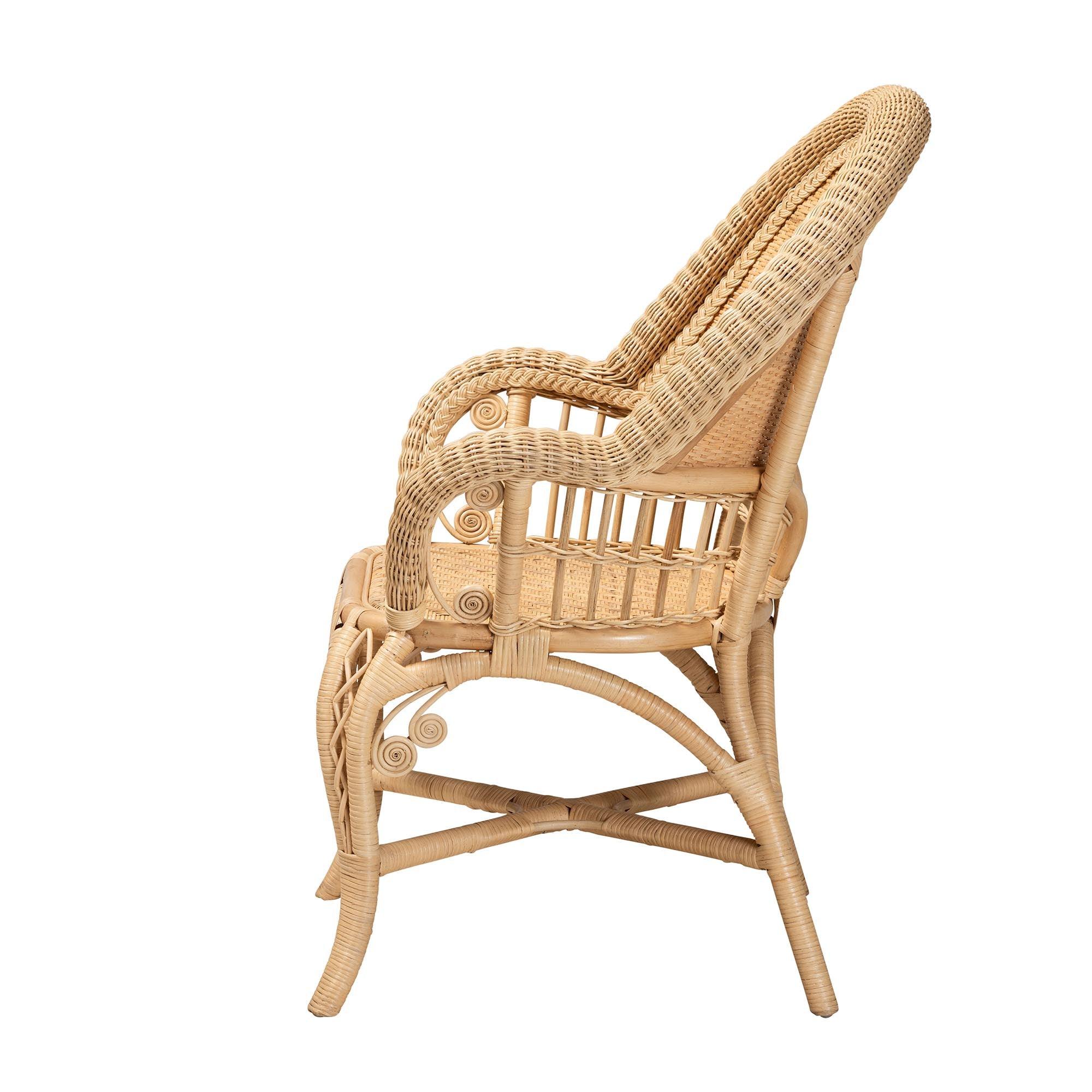 bali & pari Ratu Modern Bohemian Rattan Accent Chair