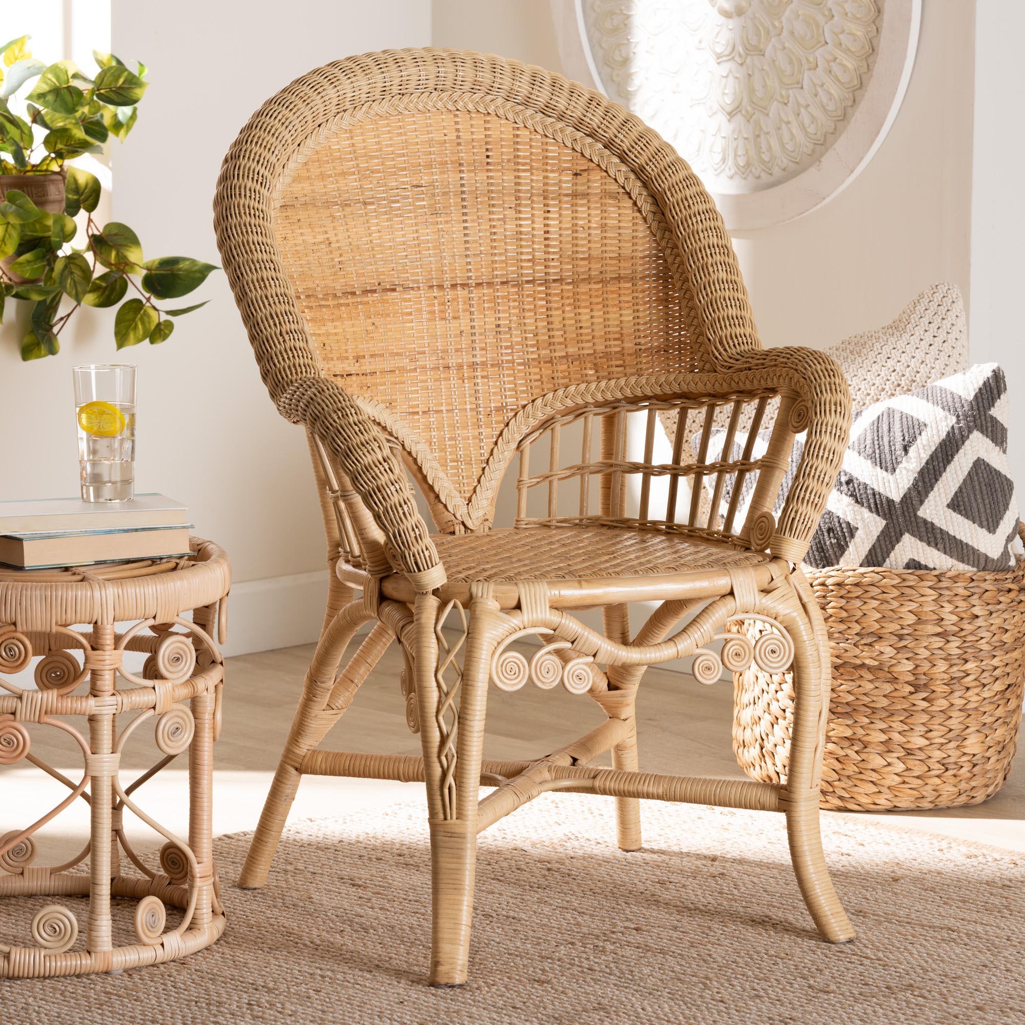 bali & pari Ratu Modern Bohemian Rattan Accent Chair