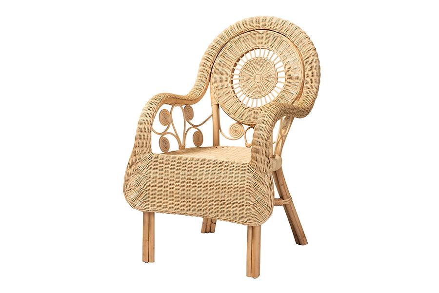 bali & pari Putri Modern Bohemian Rattan Arm Chair