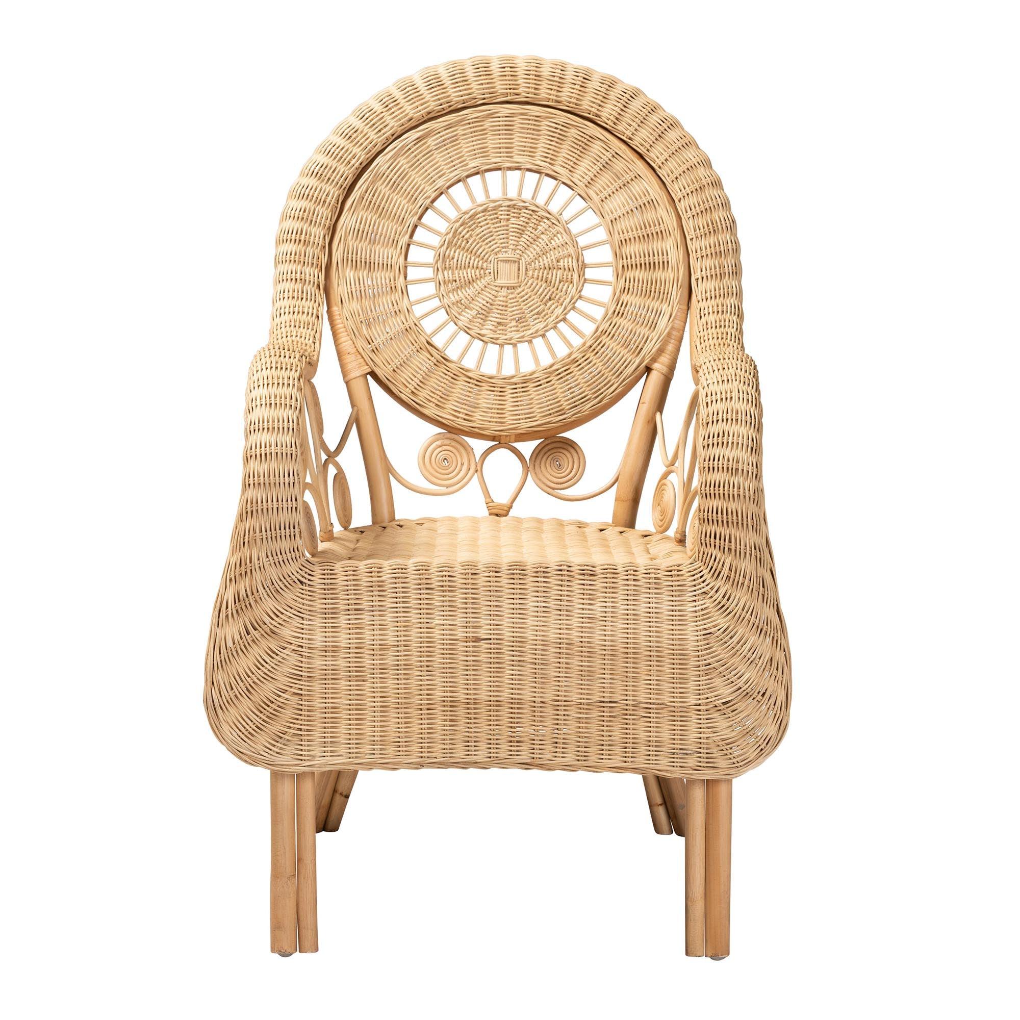 bali & pari Putri Modern Bohemian Rattan Arm Chair