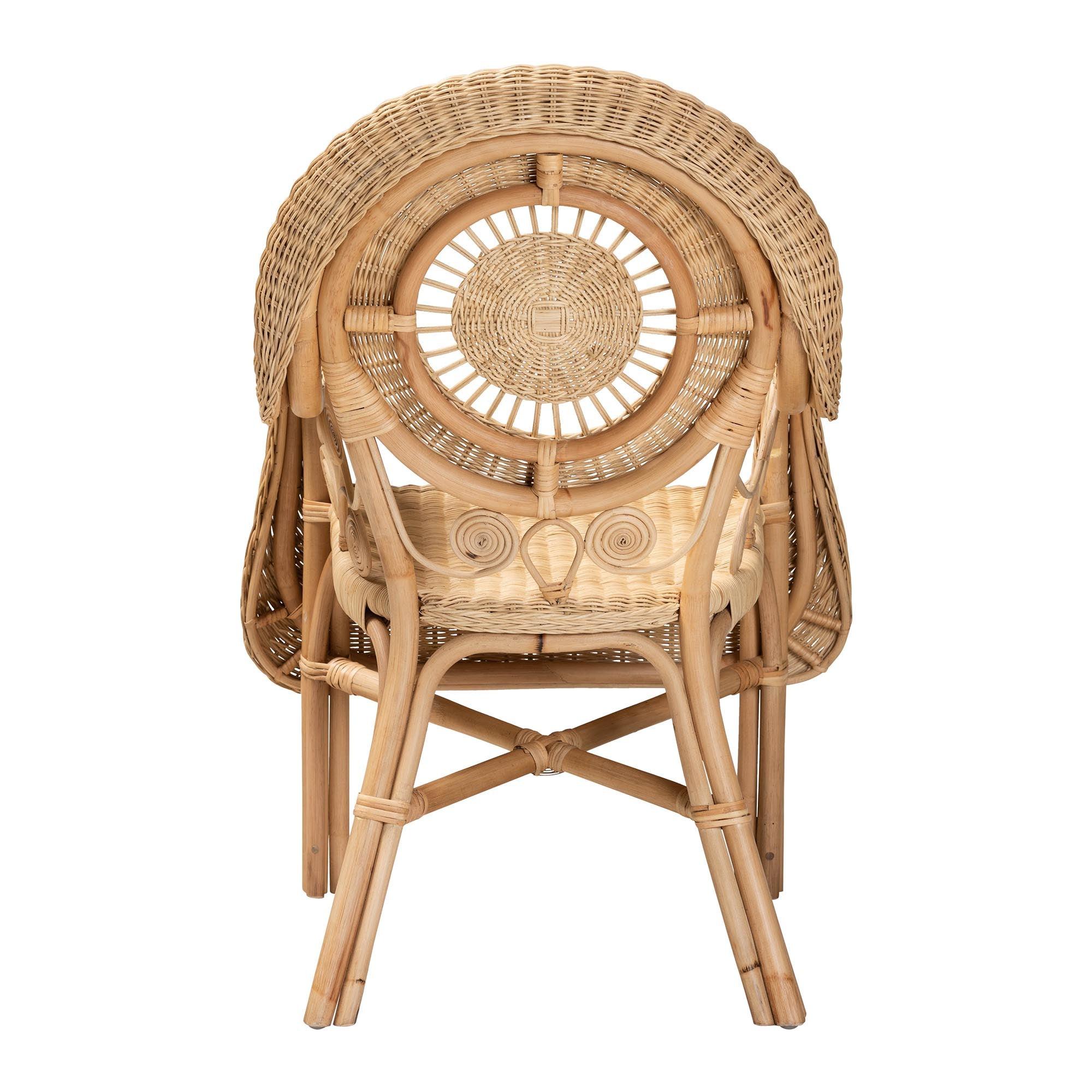 bali & pari Putri Modern Bohemian Rattan Arm Chair