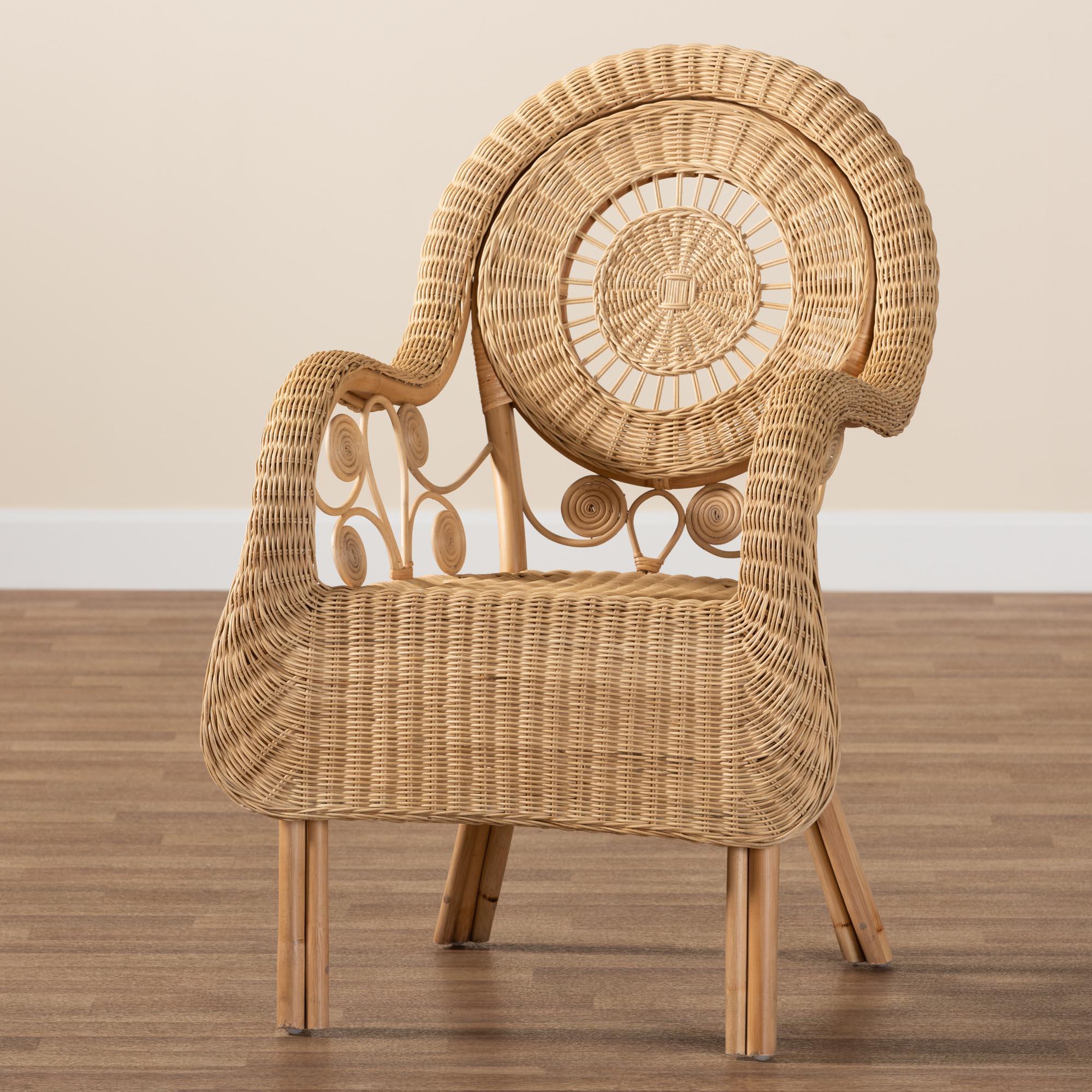 bali & pari Putri Modern Bohemian Rattan Arm Chair