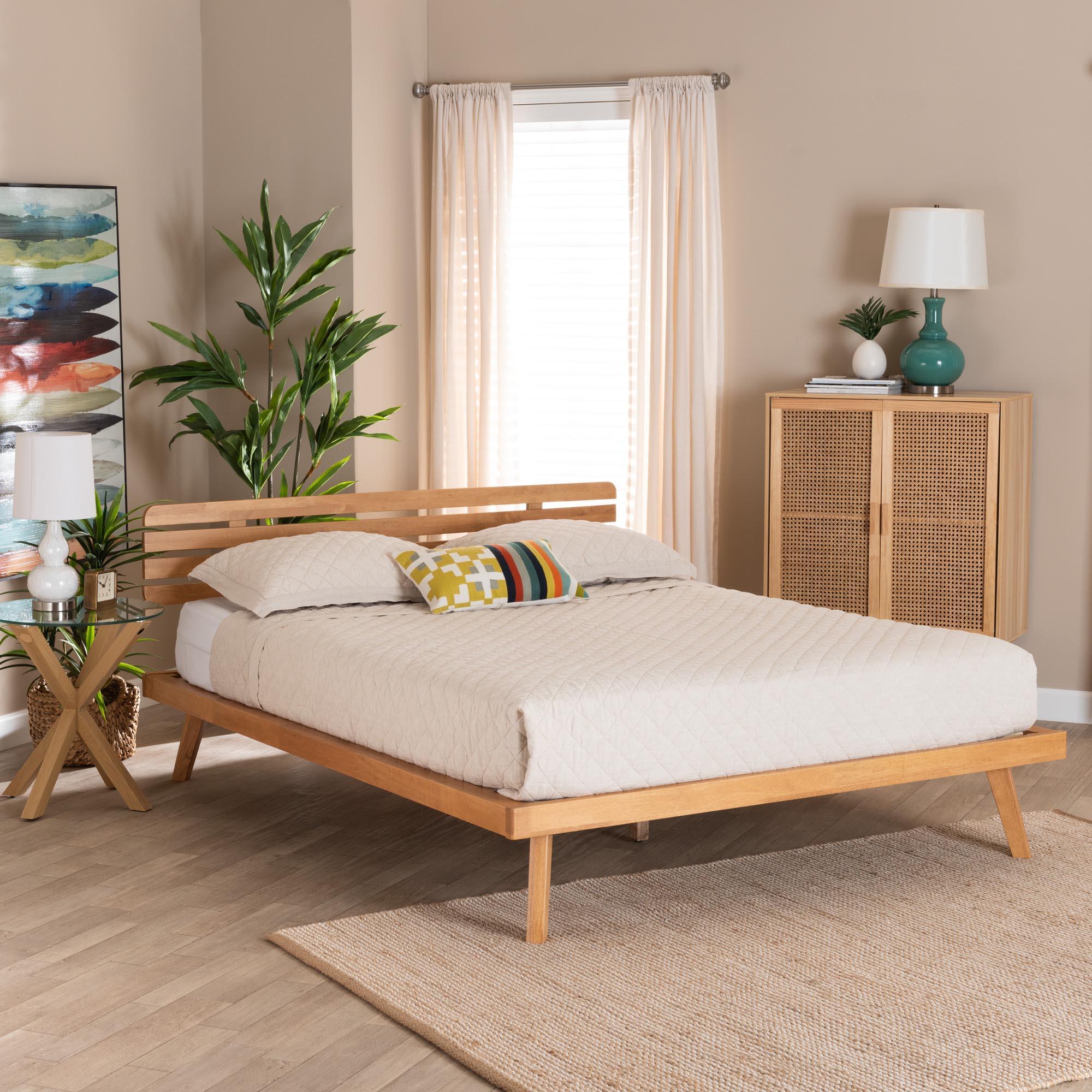 Joaquin Modern Japandi Rustic Finished Wood Platform Bed